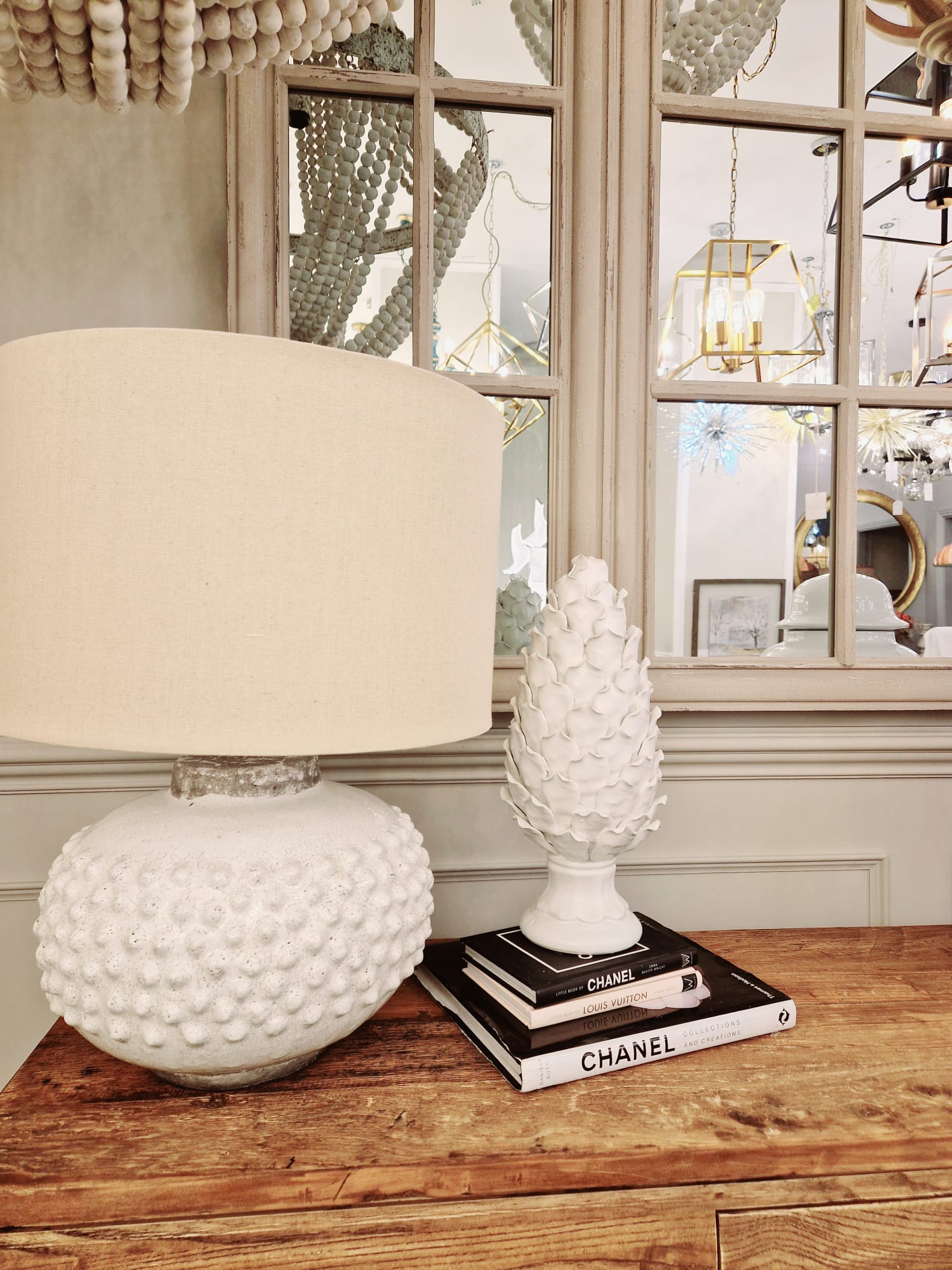 April Bobble Table Lamp with Cream Shade - Modern Nightstand Lighting for Bedroom, Living Room & Office Decor
