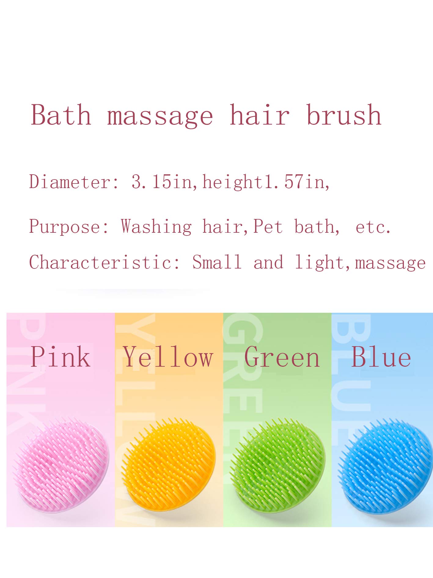 Hair Scalp Massager Brush for Dandruff Removal & Shampooing - 4 Pack (Blue, Green, Yellow, Pink) - Gentle Scalp Cleanser & Relaxing Head Massager for Shower & Home Hair Care