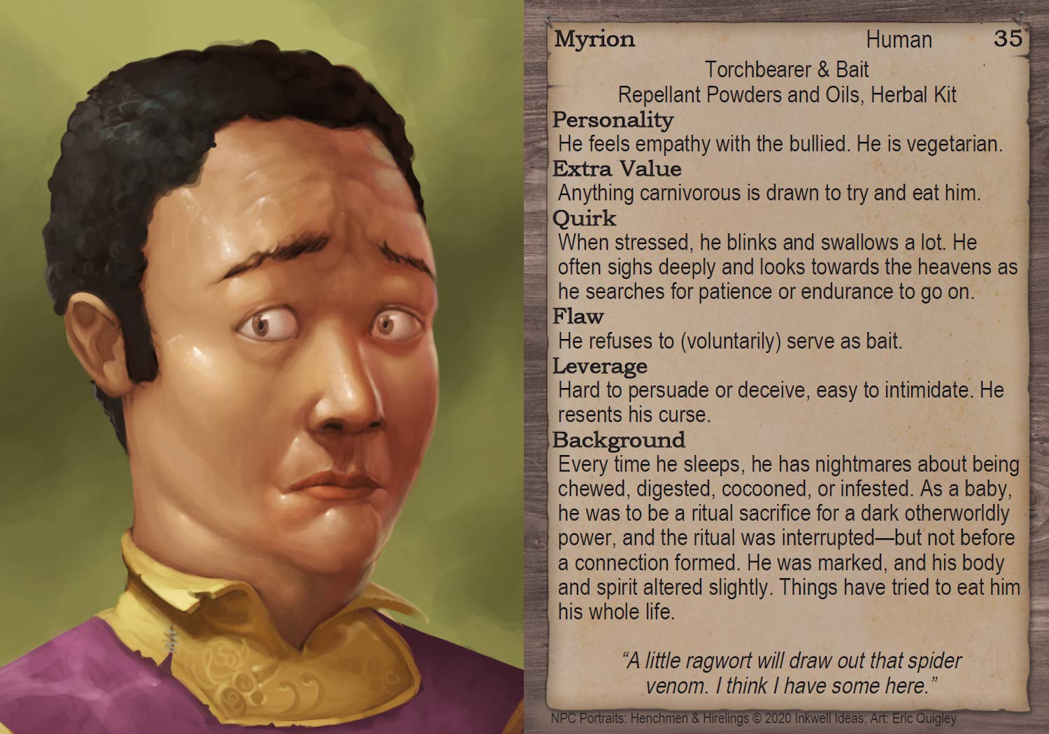 NPC Portraits Deck - Fantasy RPG Character Cards for Henchmen & Hirelings | Dungeons & Dragons D&D, Pathfinder, Tabletop Gaming Accessories