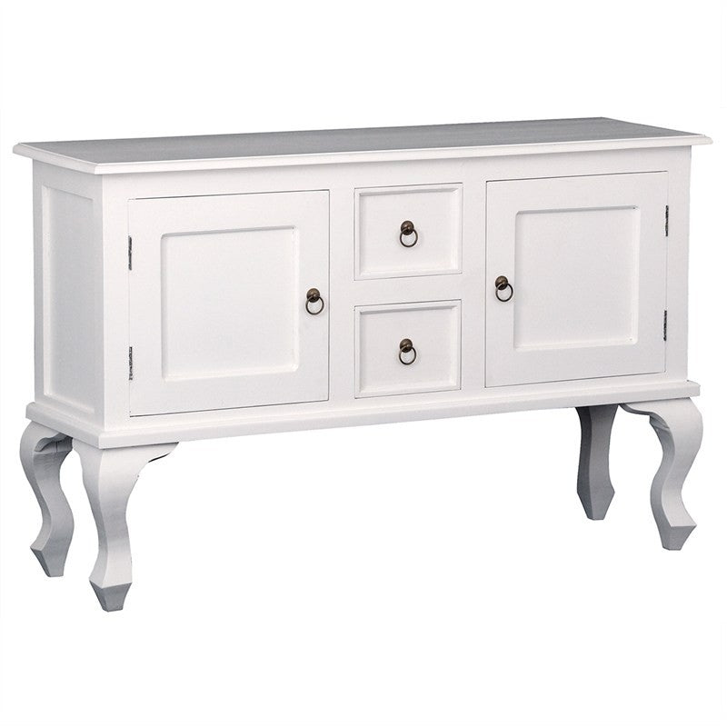 Queen Anne Solid Wood Console Table with 2 Doors & 2 Drawers - 51