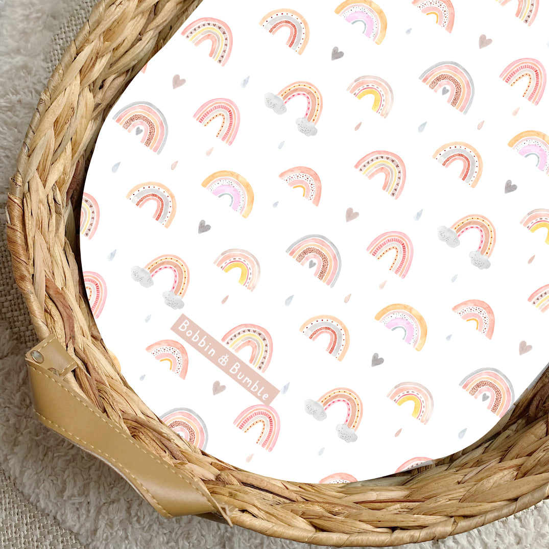 Beau Rainbow PVC Changing Basket Liner - Waterproof Baby Changing Pad Cover | Bobbin and Bumble | Perfect for Nursery, Diaper Bags & On-the-Go Parenting