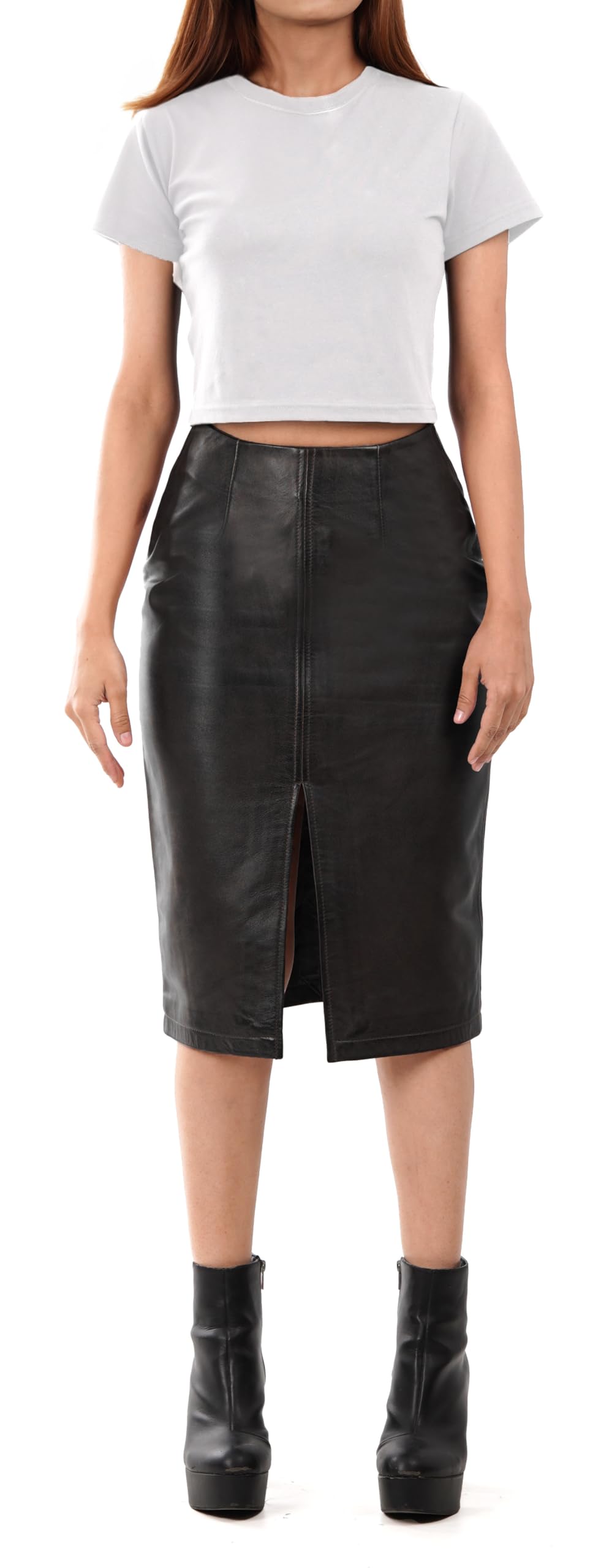 Decrum Genuine Leather Skirts for Women - Stylish & Comfortable A-Line Leather Skirt for Casual Wear | Perfect for Office, Date Night & Fall Fashion Outfits