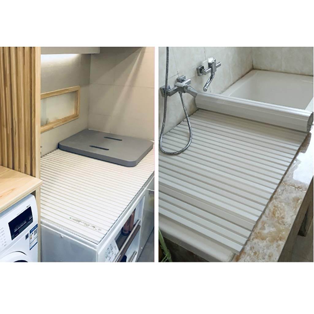 Folding Bathtub Cover - Anti-Dust, Insulating PVC Bath Tub Cover Board - White (150x80cm) - Keep Bath Clean & Warm for Home, Hotel, Spa