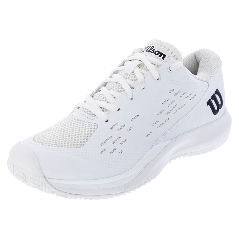 Men's Rush Pro Ace Wide Tennis Shoes - White & Black | Comfortable Wide Fit for Tennis & Casual Wear | Perfect for Court Play, Training & Everyday Use