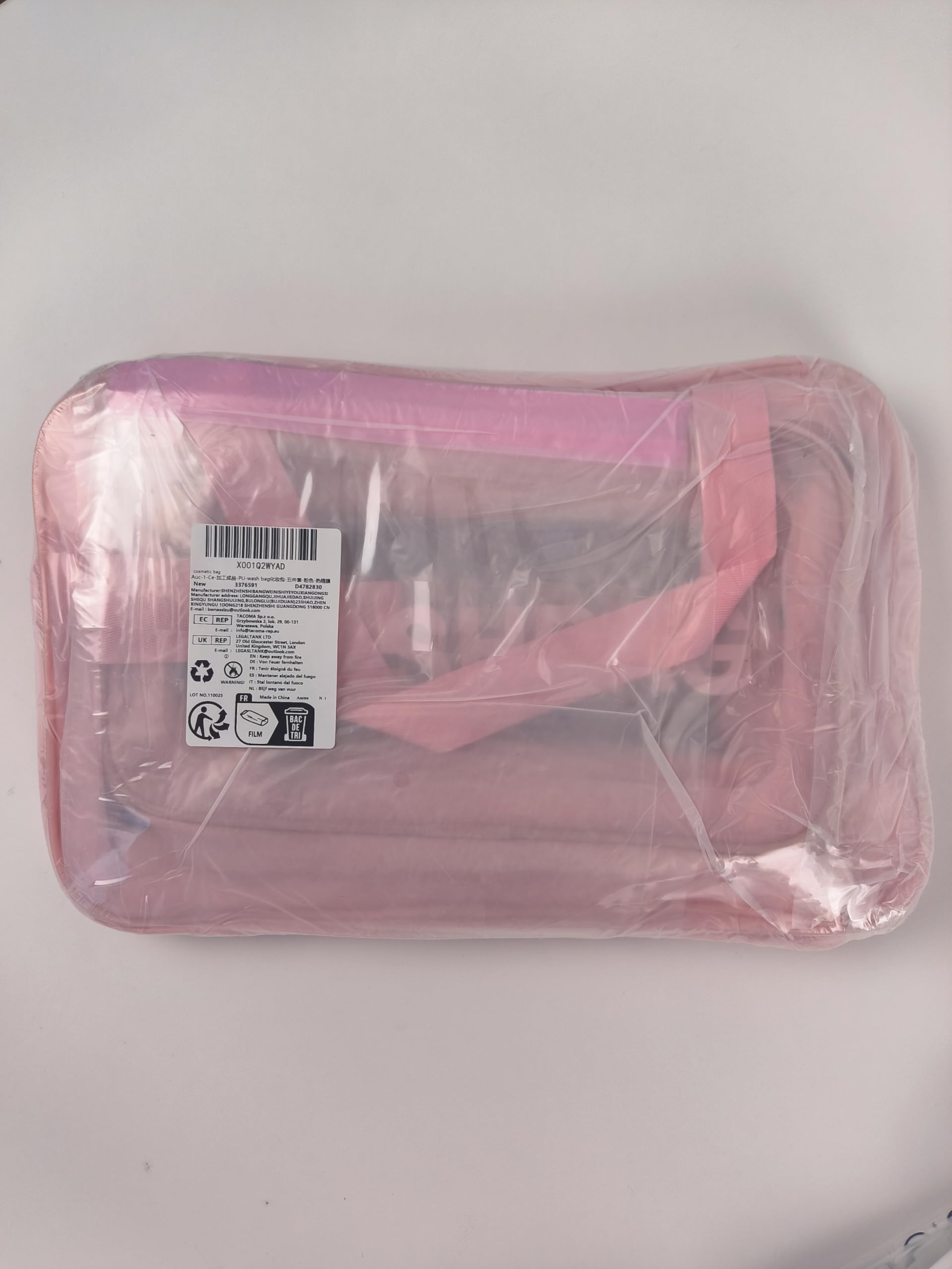 5PCS Clear Toiletry Bags for Travel - Waterproof PU Makeup Organizer with Zipper Handle, TSA Approved Cosmetic Bag for Airport Security - Perfect for Bathroom Essentials, Men & Women (Pink) - Ideal for Vacation, Business Trips & Gym Use