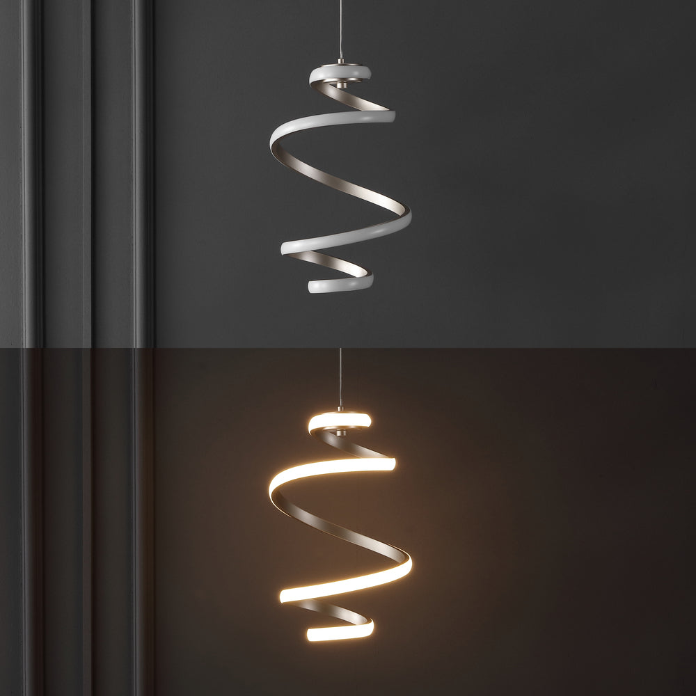 Modern Minimalist Aluminum & Iron Abstract LED Pendant Light - Energy Efficient Integrated Lighting for Dining Room, Kitchen Island & Living Room Decor