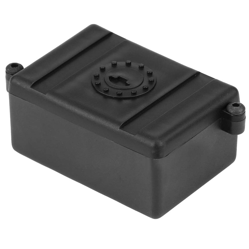 Waterproof Receiver Box for 1/10 RC Crawler - Black Plastic ESC Radio Receiver Case Compatible with SCX10 90027 SCX10 - Perfect for Off-Road RC Vehicle Protection & Water Resistance