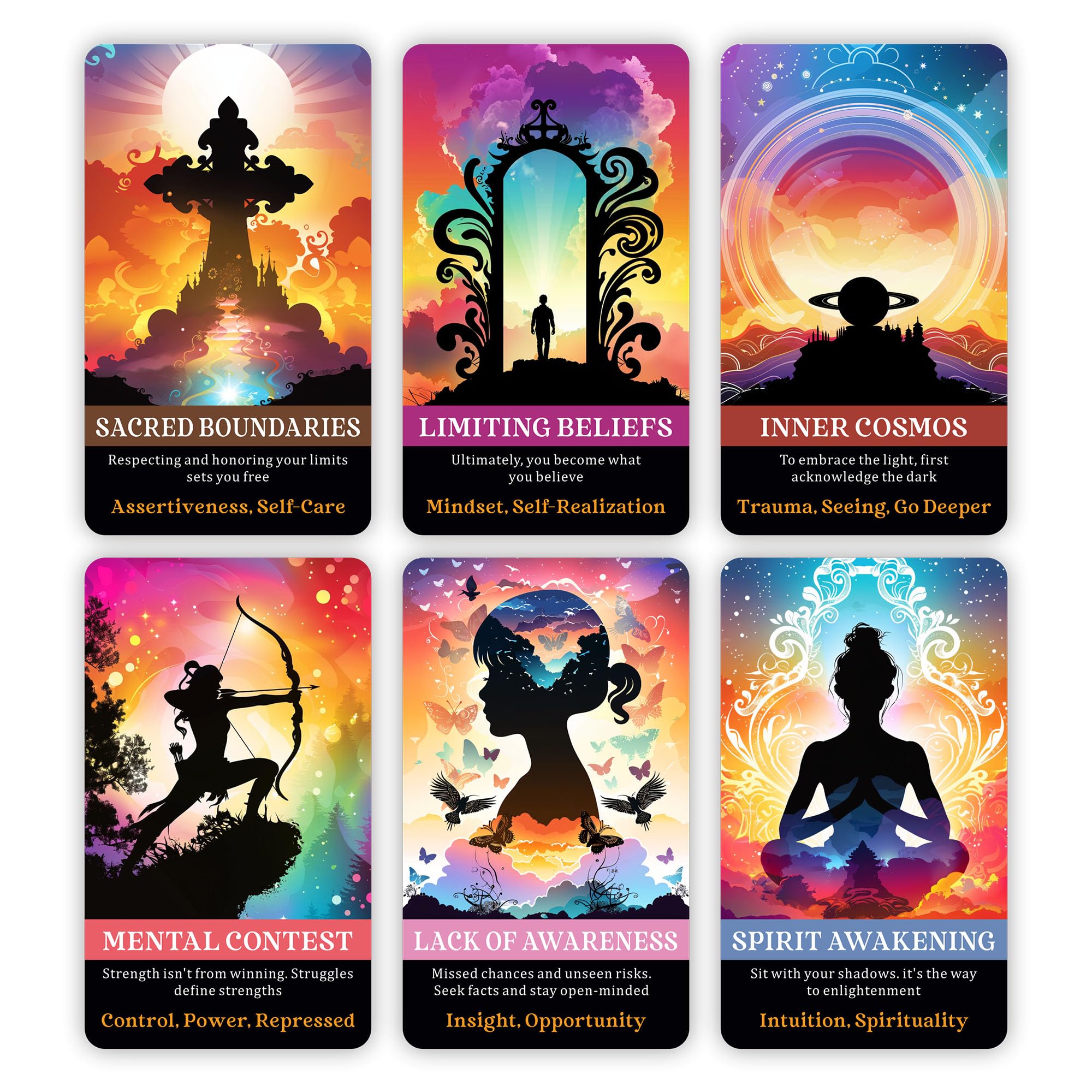 GZXINKE Shadow Work Oracle Cards - Inner Healing & Self Reflection Deck for Beginners | Clarify Karma & Healing Energy | Perfect for Meditation, Therapy Sessions & Spiritual Growth