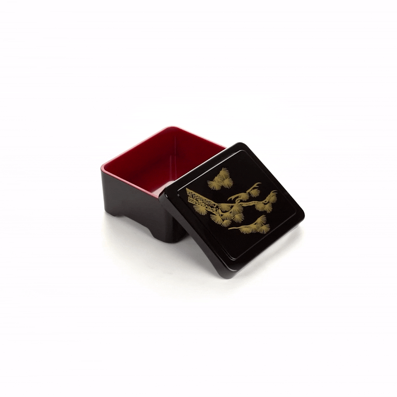 Premium Black & Red Japanese Style Unagi Bento Box - 6.5