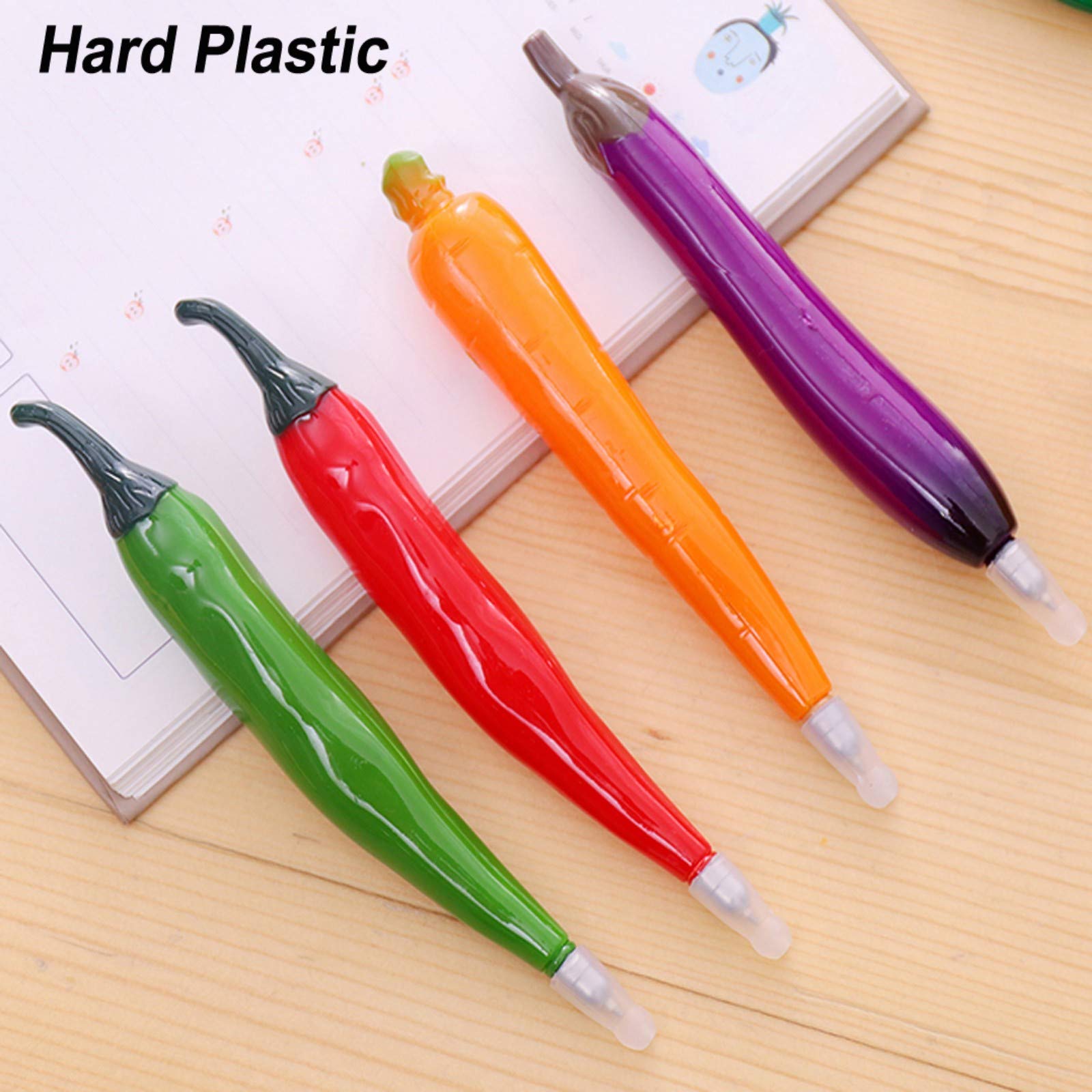 Maydahui 24-Piece Vegetable Shaped Ballpoint Pens Set - Corn, Red Pepper, Carrot, Eggplant, Cucumber, Green Pepper, Cabbage & Kidney Bean Design with Black Ink - Fun Writing Tools for Women, Homemakers & Office Use - Perfect for Journaling, Gift Giving & Creative Note Taking