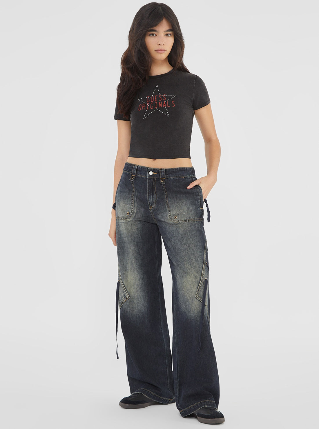 Guess Originals Grey Cargo Denim Jeans for Men - Stretch Comfort Fit Casual Pants | Perfect for Streetwear, Work & Everyday Fashion