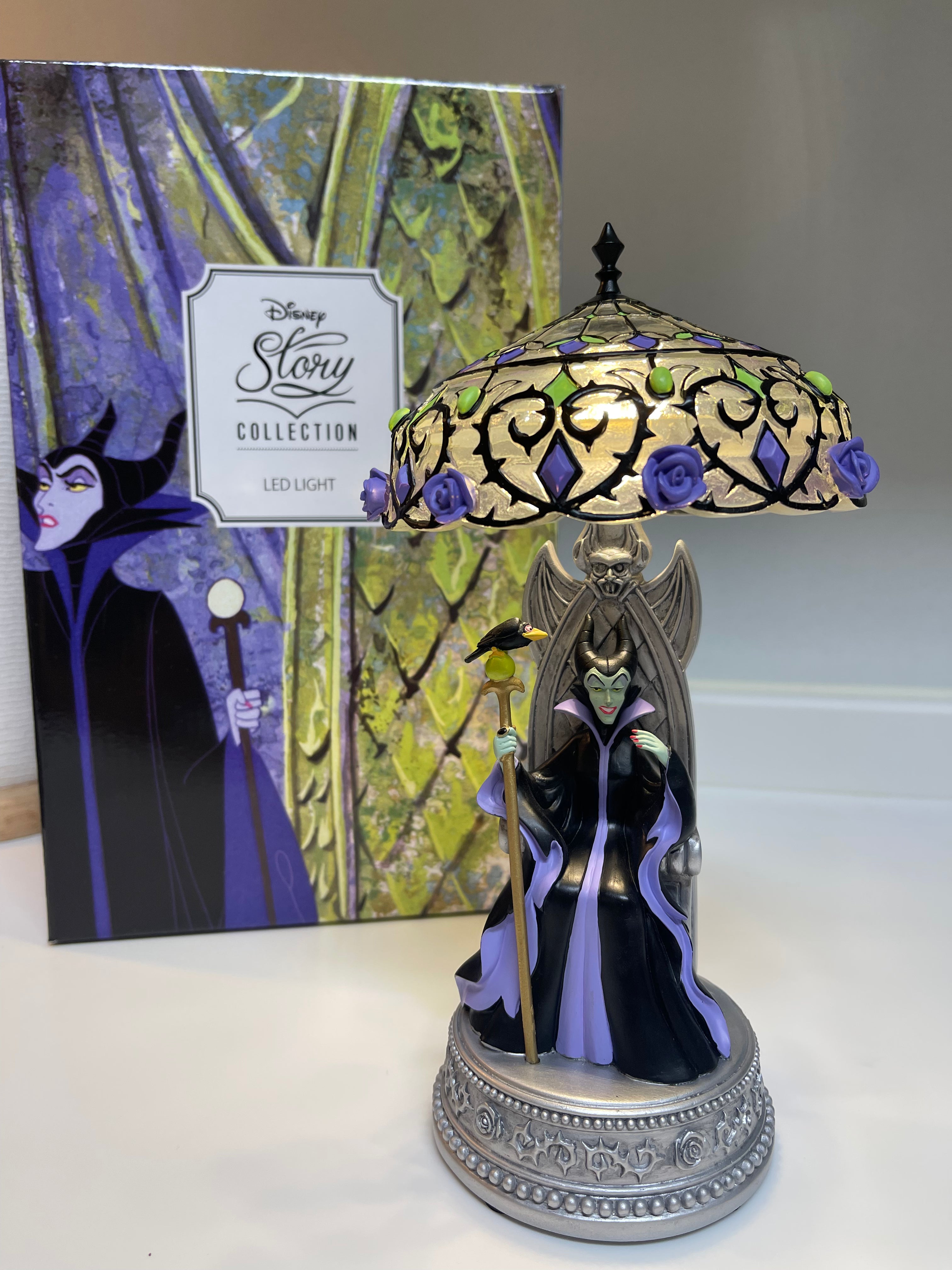 Disney Store Japan Maleficent Inspired Lamp - Gothic Home Decor for Bedroom, Living Room, or Halloween Party