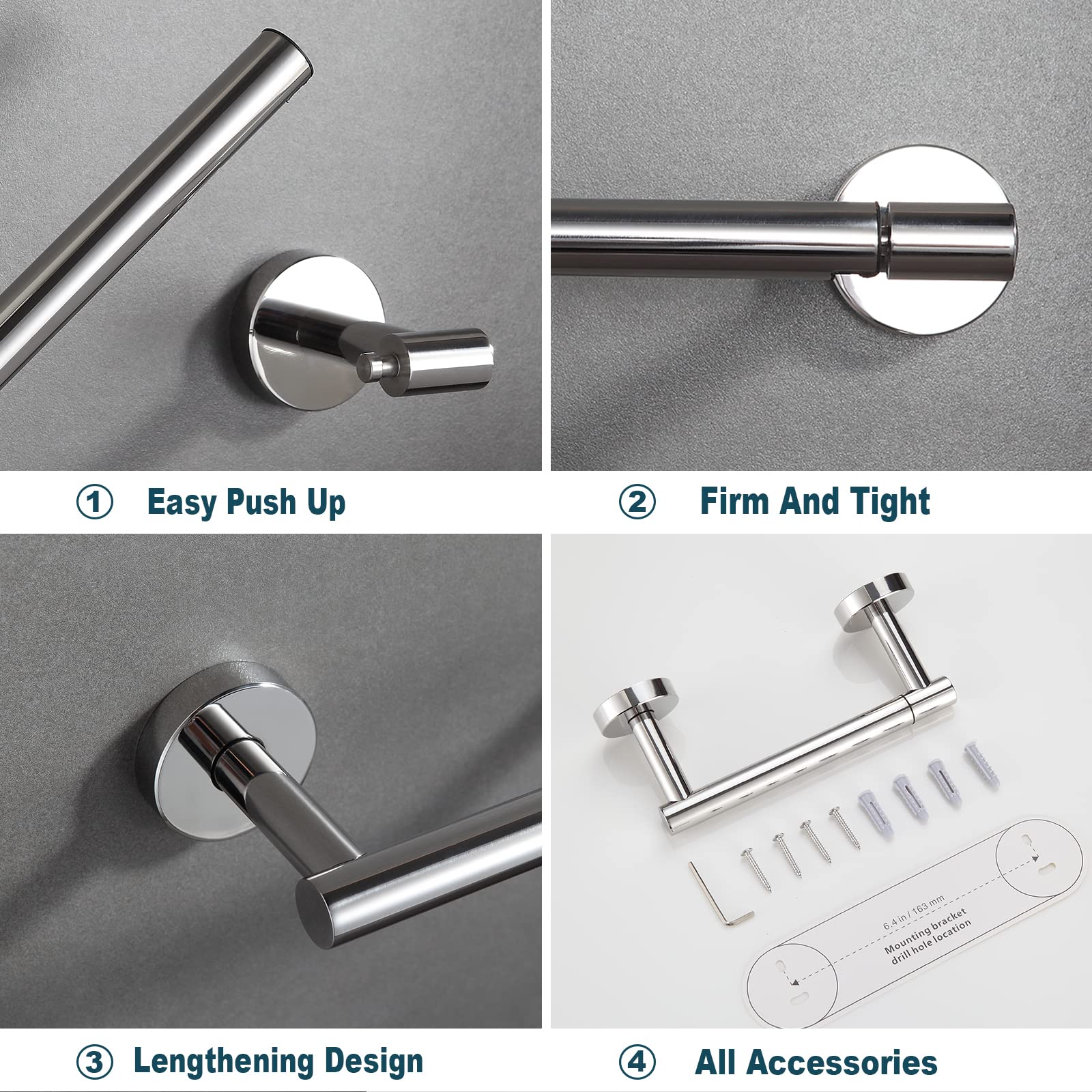 Stainless Steel Toilet Paper Holder - Chrome Double Post Wall Mounted Bathroom Tissue Roll Hanger, SUS304 Pivoting Design for Easy Access | Perfect for Home, Office, and RV Bathrooms