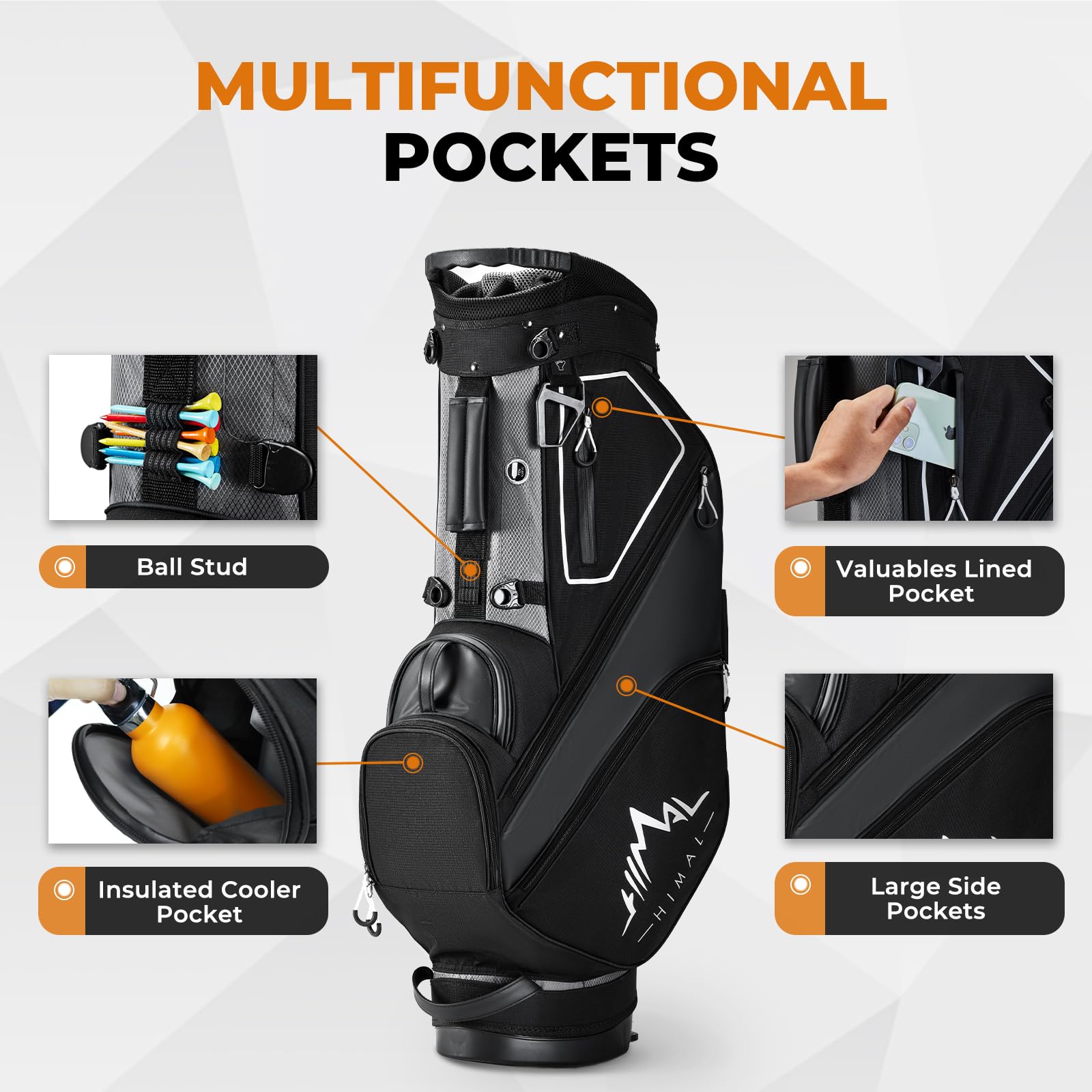 **14-Way Divider Lightweight Golf Stand Bag for Men & Women – Multiple Pockets, Dual Strap & Rain Cover – Perfect for Driving Range, Tournaments & Travel**