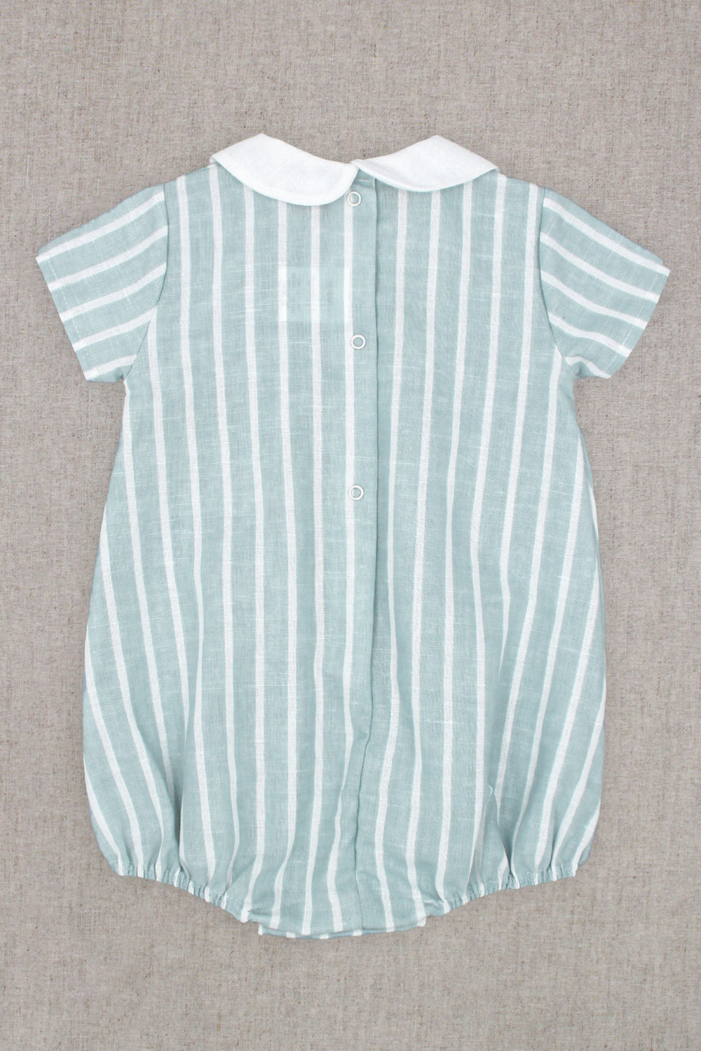 Luca Light Teal Striped Romper for Women - Soft Cotton Summer Jumpsuit with Pockets | Perfect for Beach Vacation, Brunch Dates & Casual Outings