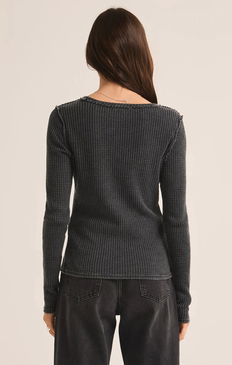 Z Supply Women's Arlet Thermal Long Sleeve Top - Soft & Warm Winter Layering Shirt for Casual Outfits & Outdoor Activities