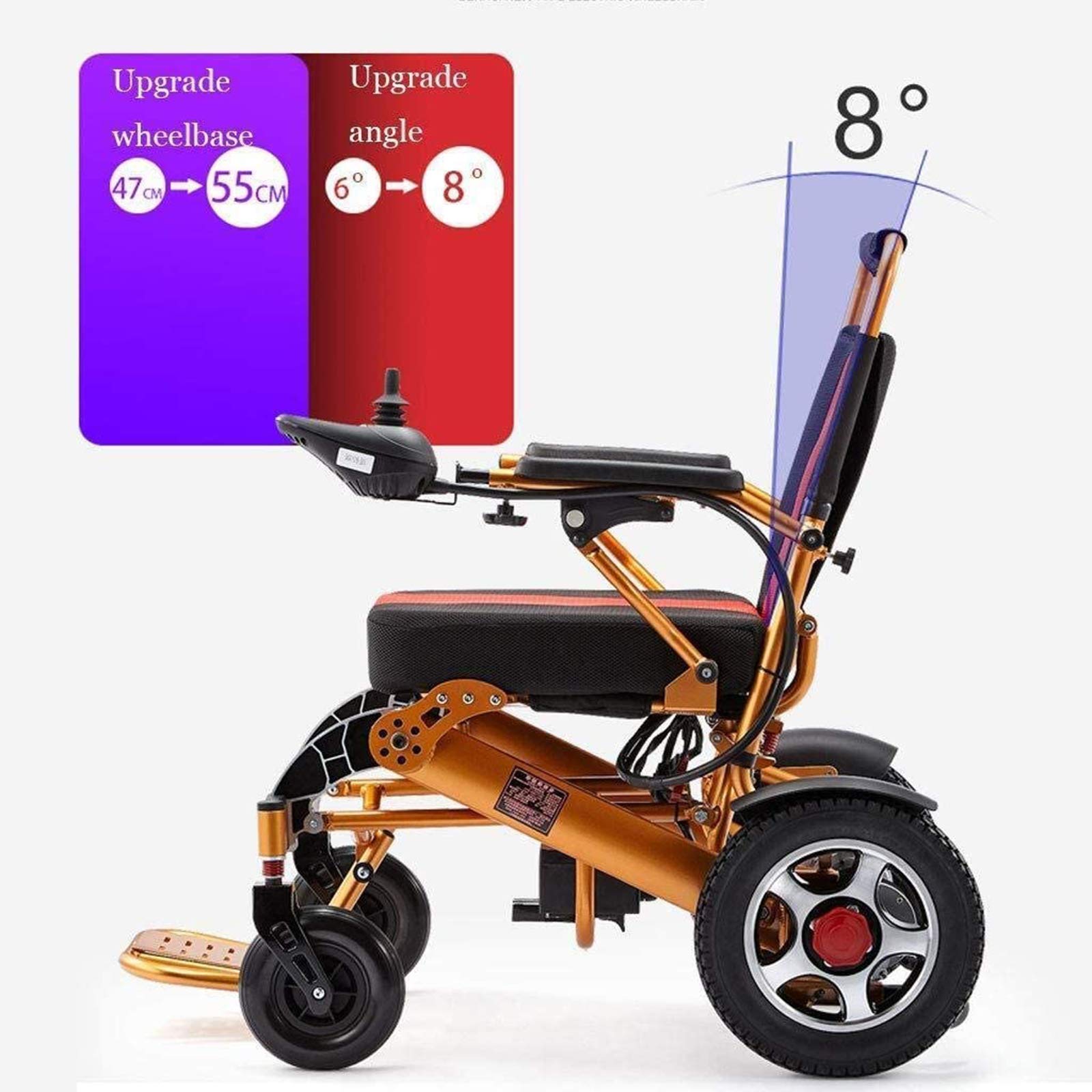 Folding Electric Wheelchair - All-Terrain Lightweight Motorized Scooter with 12A Aluminum Lithium Battery (15 km Range) - Ideal for Indoor/Outdoor Mobility, Travel & Daily Commute