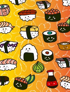 Cute Cartoon Sushi Japanese Food