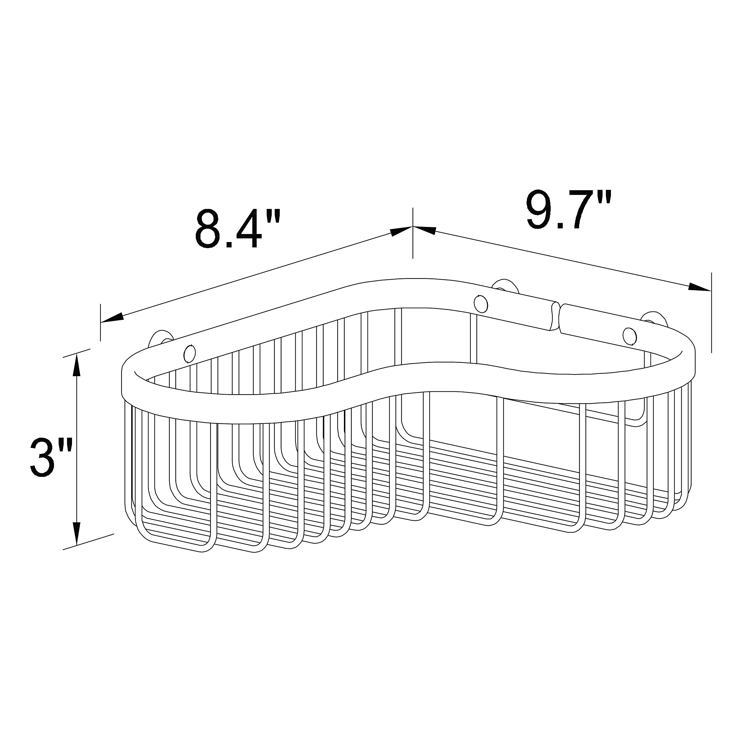 Corner Shower Basket for Bathroom - 505L/PN Polished Nickel - Space-Saving Organizer for Shampoo, Soap & Bath Essentials