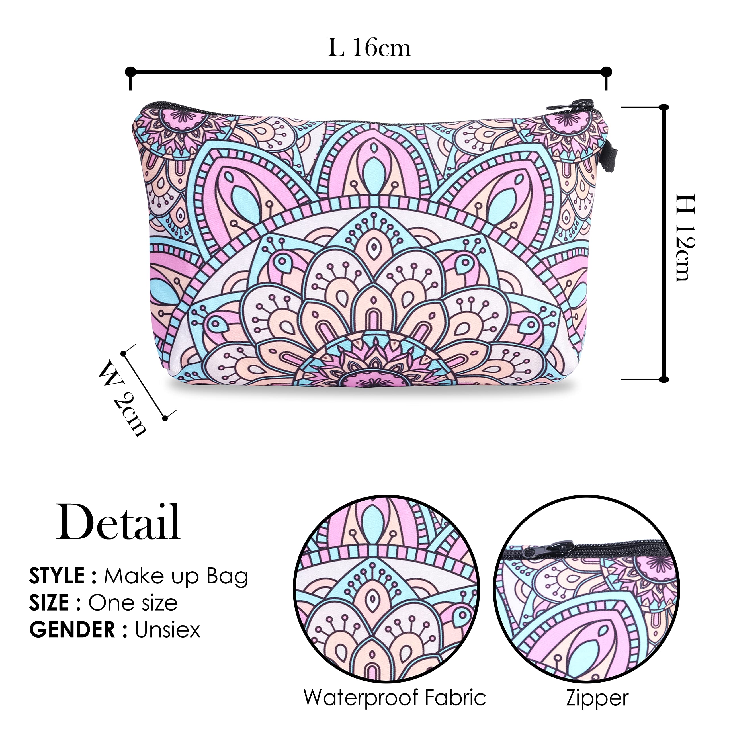 Xelvix Small Makeup Bags for Women & Girls - Cute Travel Cosmetic Pouch & Toiletry Organizer (2 Compartments, Multicolor) - Perfect for Travel, Gym, and Daily Essentials Storage