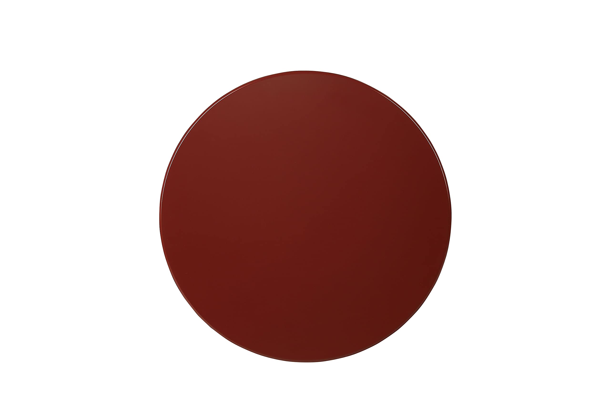 Wooden Round Side Table with Shelf - Modern End Table, Nightstand, or Plant Stand for Living Room, Bedroom & Office - Red Finish