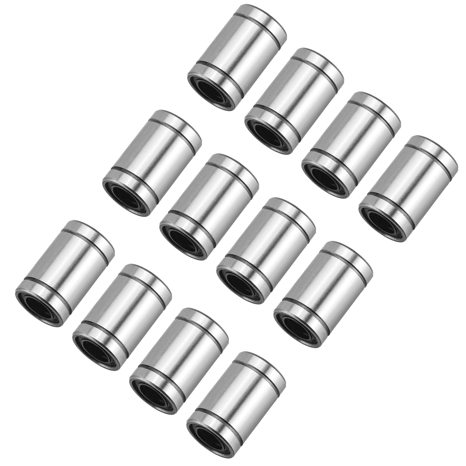 12 Pcs LM6UU Linear Bearings - 6mm Bore, 12mm OD, 19mm Length with Double Rubber Seals - Perfect for CNC Machines, 3D Printers, Robotics & DIY Projects