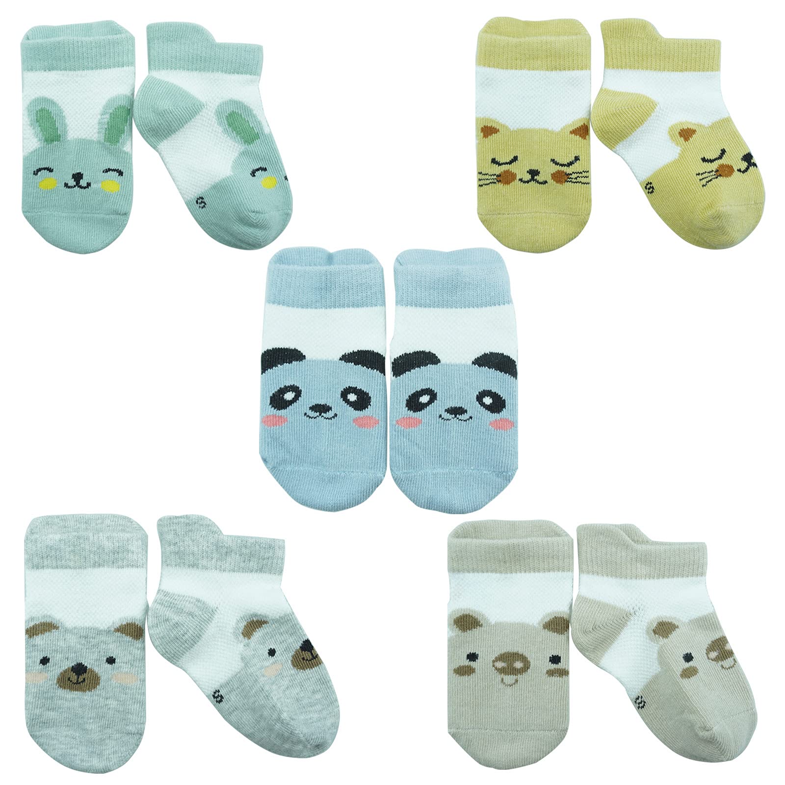 5 Pairs Adorable Newborn Animal Socks for Baby Boys & Girls - Soft Cotton Infant Toddler Socks - Perfect Gift for Baby Showers, Birthdays & Everyday Wear
