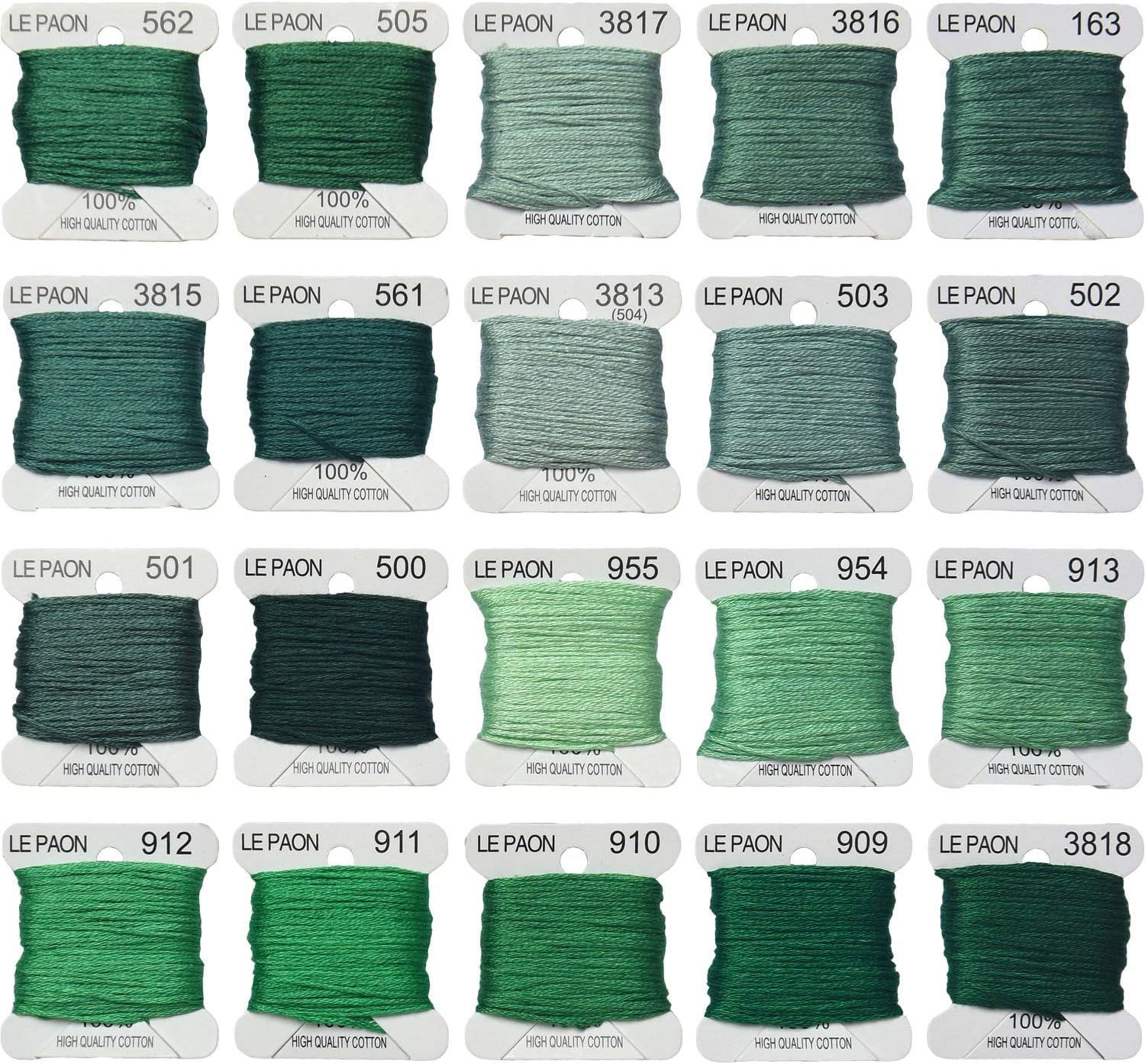 20 Colors Embroidery Floss Bobbins - Cross Stitch Threads for Friendship Bracelets & DIY Crafts - Pistachio Green Gradient - Perfect for Embroidery, Needlework & Handmade Jewelry Making