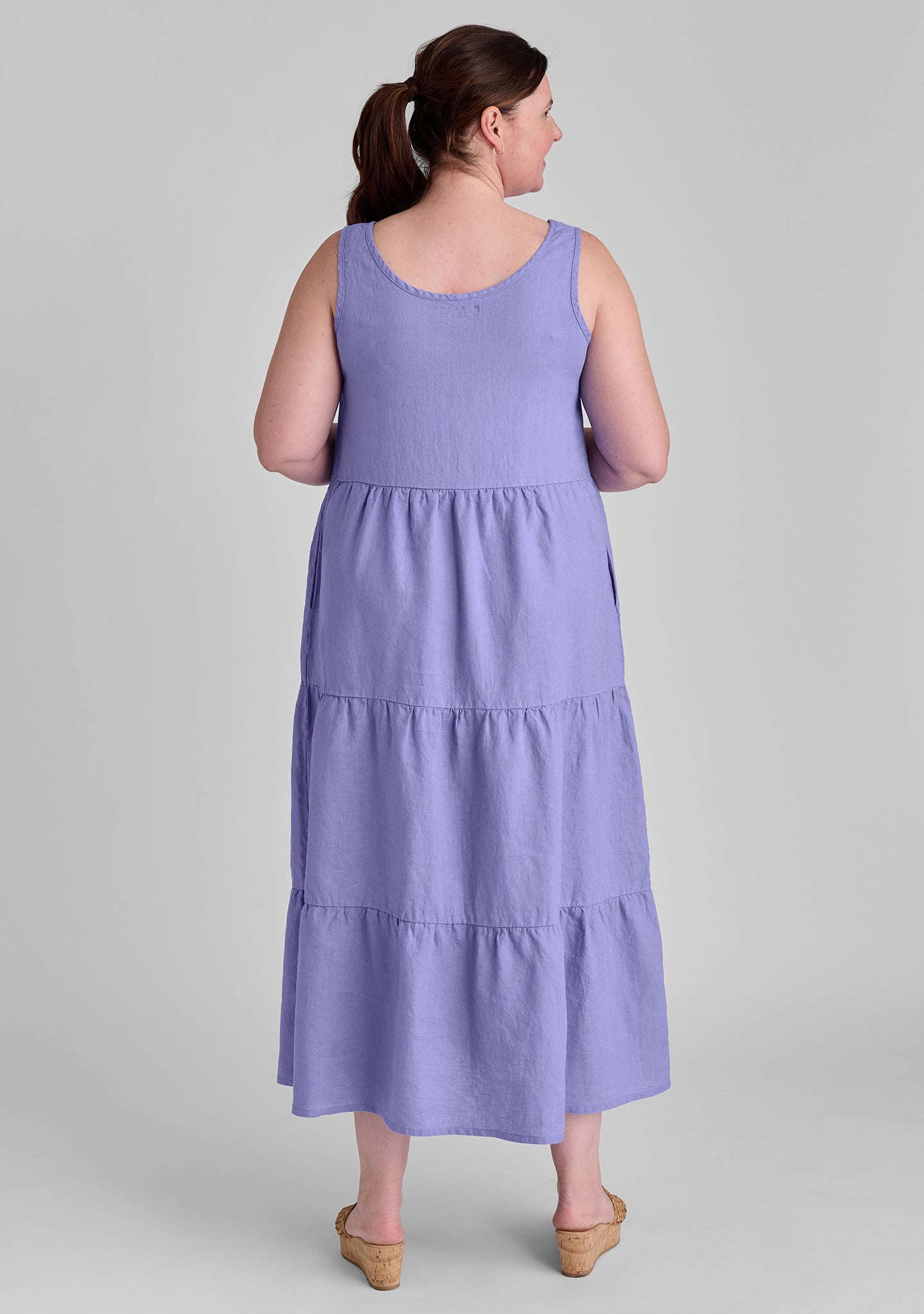 Elegant Tiered Linen Maxi Dress for Women - Summer Boho Beach Wedding Party Dress - Perfect for Vacations, Date Nights & Outdoor Events
