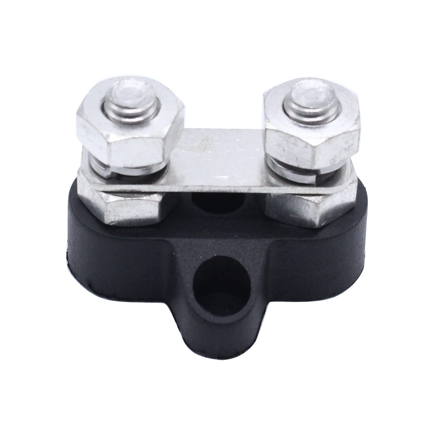 48V DC M8 Dual Terminal Stud Battery Power Distribution Block - Black & Red - Universal for Auto, Marine, Car, Trailer, RV, Boat - Perfect for Electrical Wiring & Power Connections