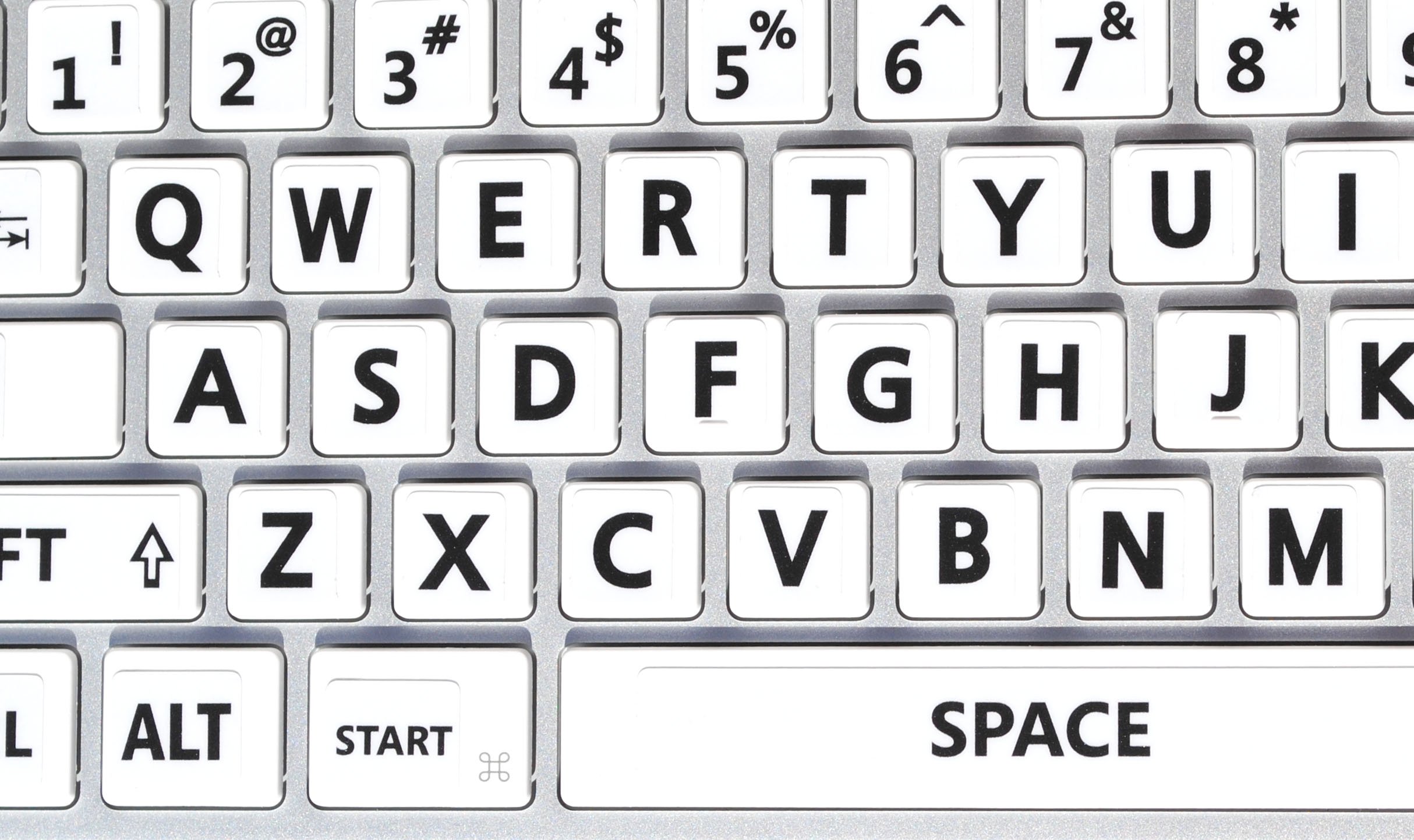 English US Large Lettering (Upper CASE) Keyboard Stickers - Non-Transparent White Background for PC, Desktop, Laptop - Perfect for Office, Gaming & Coding