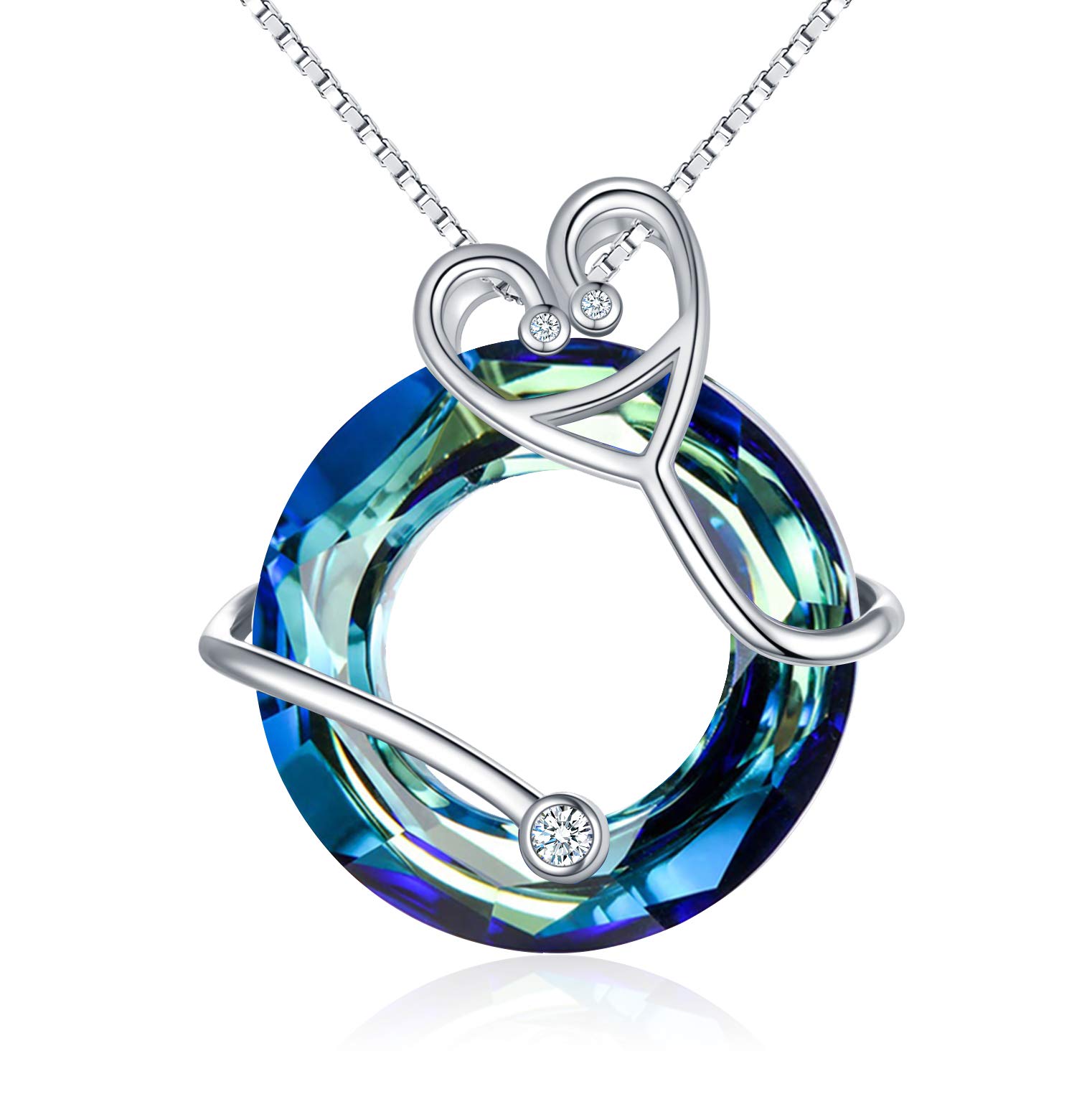 TOUPOP 925 Sterling Silver Nurse Necklace - RN Medical Caduceus Pendant with Crystal, Nursing Themed Jewelry for Women, Perfect Nurse Gifts for Graduation, Birthday, Christmas | Ideal for Nurses, Doctors, Medical Students & Healthcare Professionals
