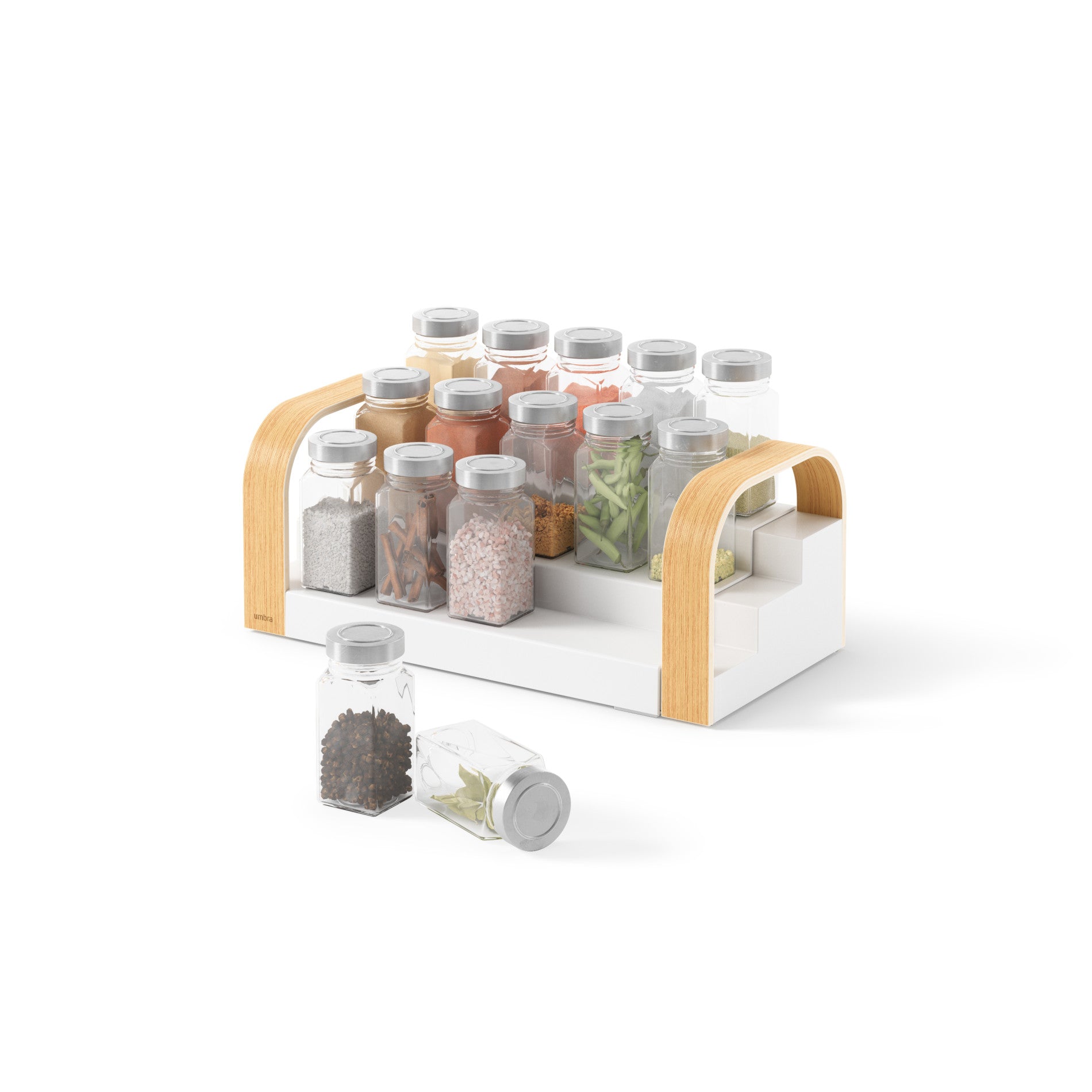 Bellwood 3 Tier Spice Rack Organizer - Space Saving Kitchen Shelf for Spices, Jars & Condiments - Perfect for Pantry, Countertop or Cabinet Storage