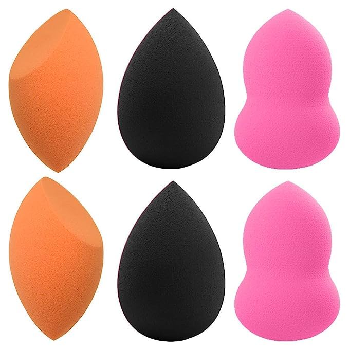 ELIIOUS 6 Pcs Makeup Sponge Set - Non-Latex Beauty Blender for Liquid & Powder Foundation, Professional Makeup Sponges for Dry & Wet Use, Multi-Colored Cosmetic Blending Sponges - Perfect for Everyday Makeup, Contouring & Flawless Finish