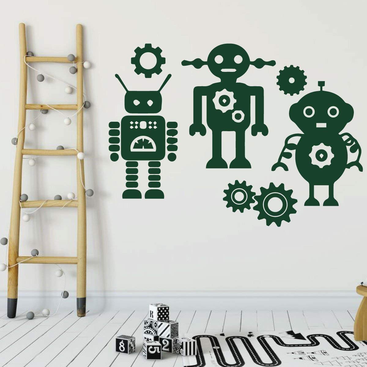Robot Wall Decal Stickers for Boys - Removable Vinyl Wall Art for Kids Room & Playroom Decor - Perfect for Nursery, Bedroom, and Classroom Decoration