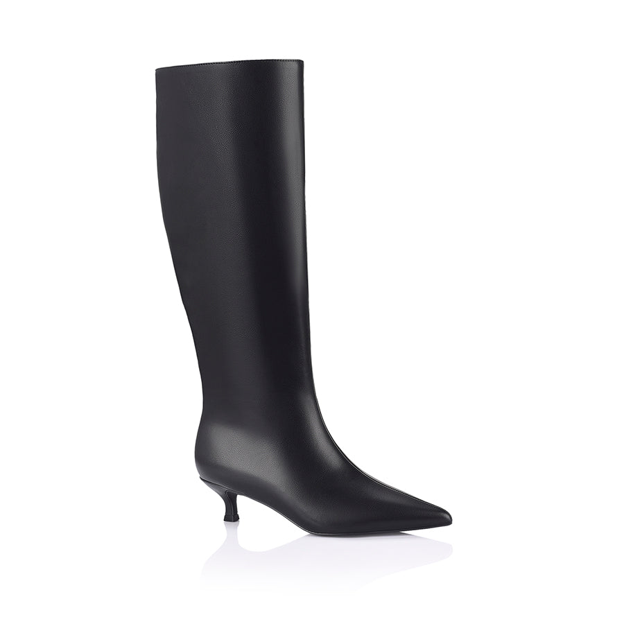 Lucila Women's Knee High Boots - Black Leather Fashion Boots for Winter, Fall & Dressy Outfits | Comfortable & Stylish for Work, Parties & Everyday Wear