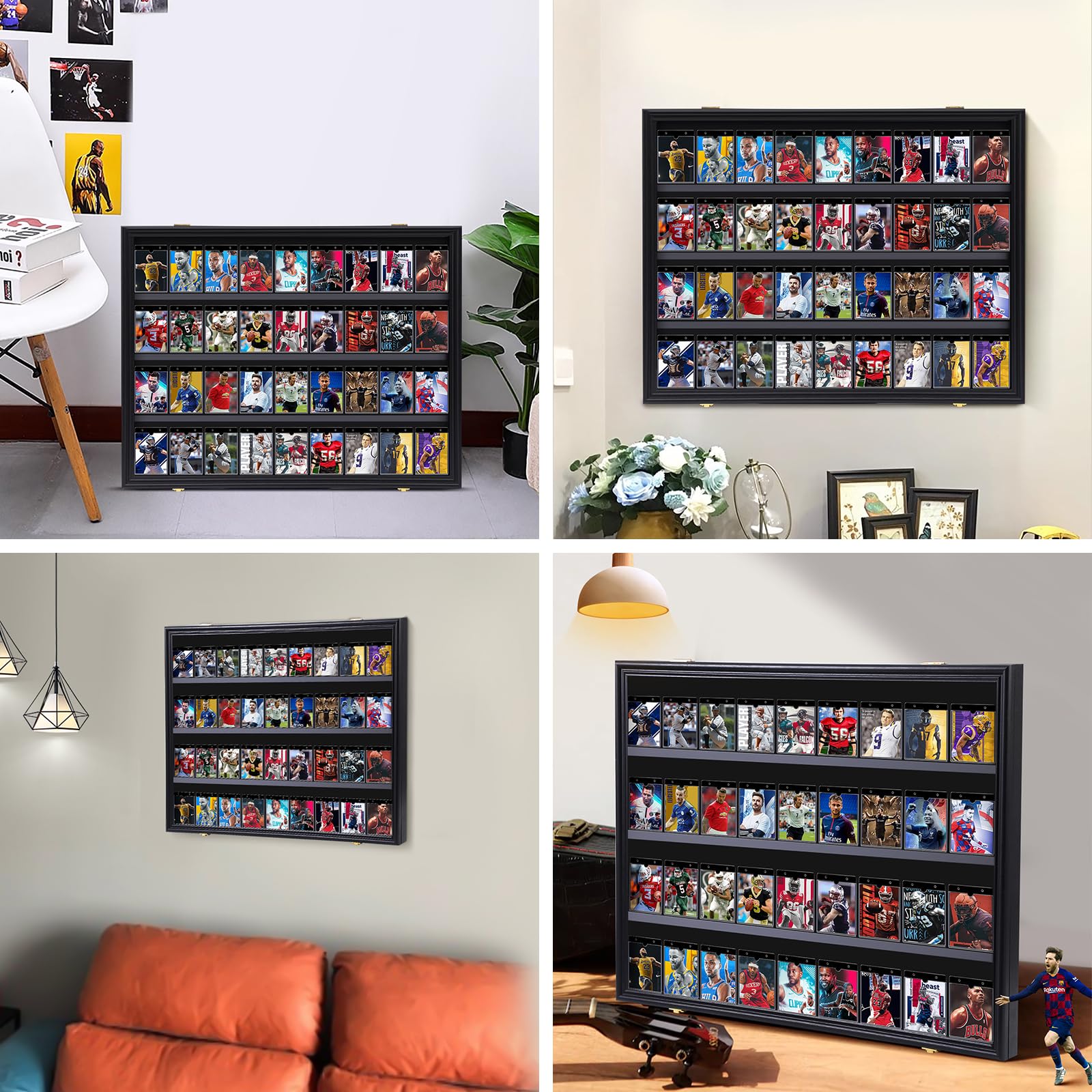 Premium 36-Graded Sports Card Display Case - Horizontal UV-Protected Holder for Baseball & Trading Cards - Perfect for Collectors, Showcases & Home/Office Decor