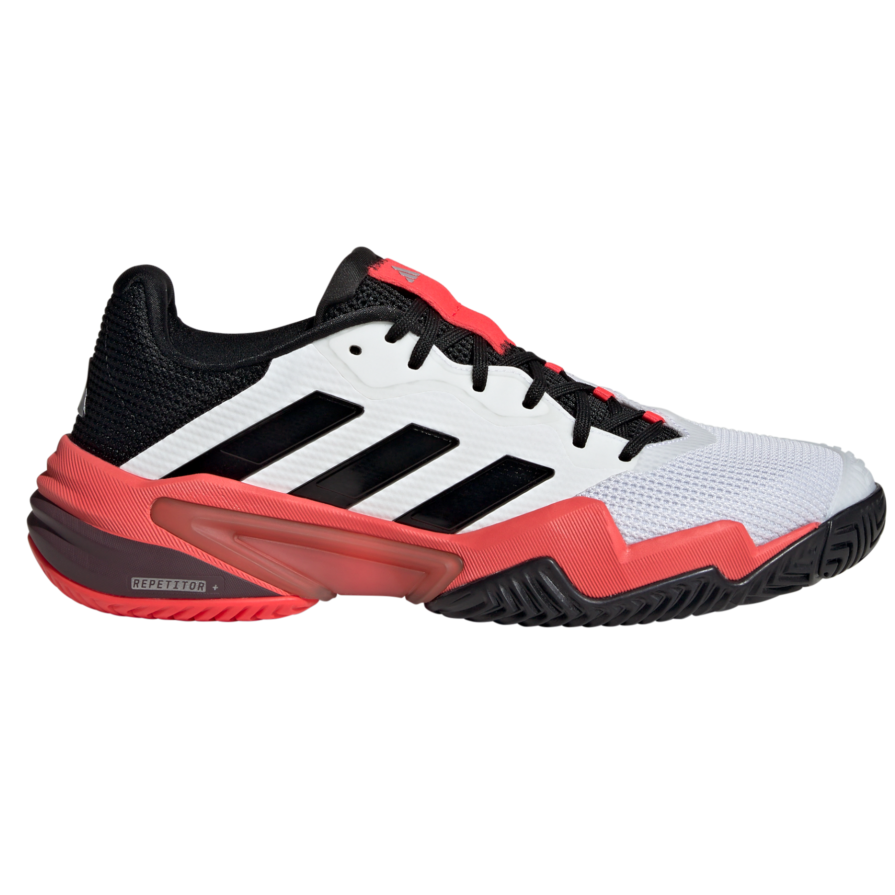 Adidas Barricade 13 Men's Tennis Shoes - White/Black/Red | Lightweight Performance Court Shoes for Competitive Play & Training