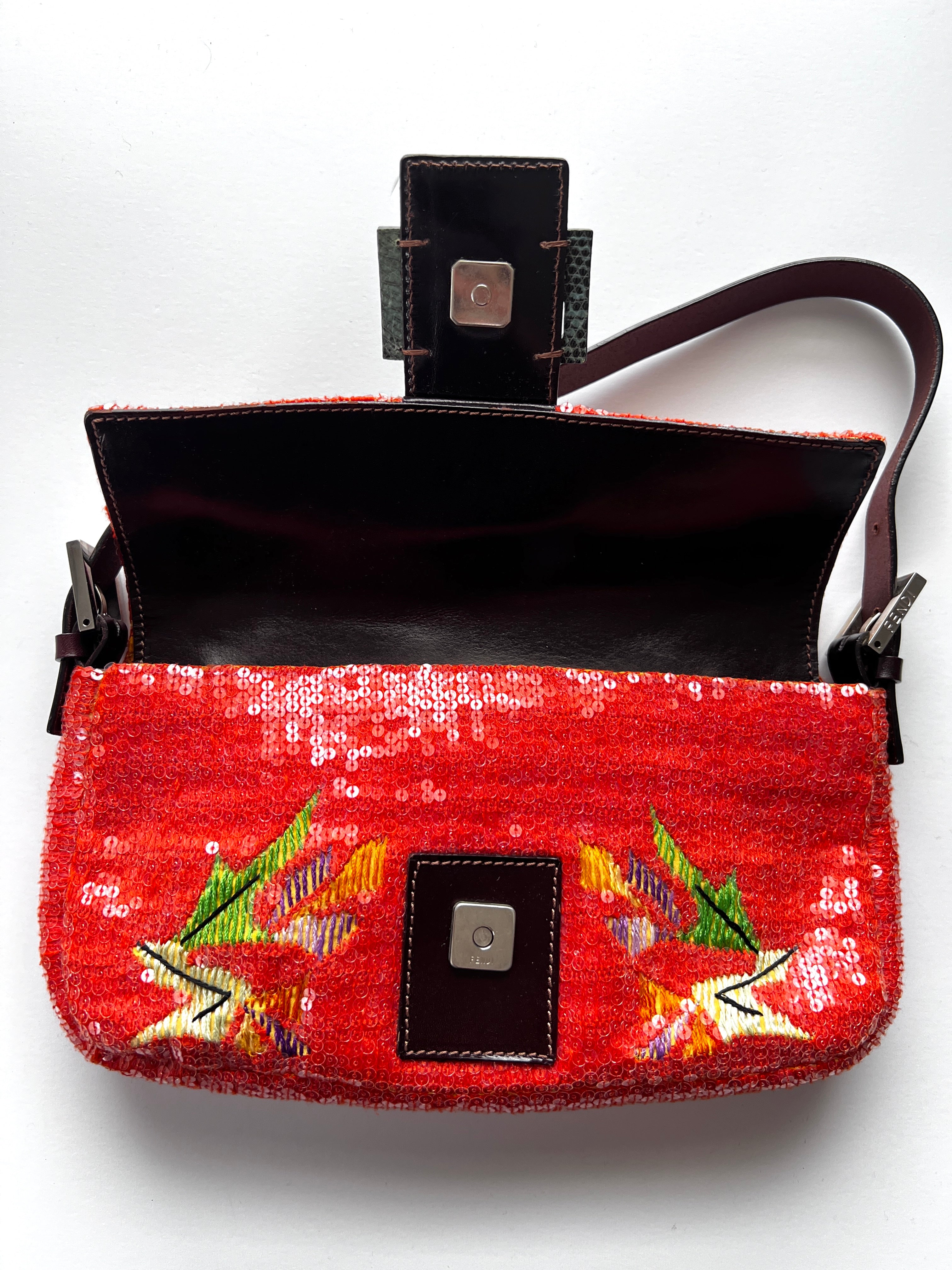 Fendi Baguette Bag with Sequin Top Handle - Carrie Bradshaw Inspired Designer Purse for Women | Perfect for Parties, Night Out & Fashion Events