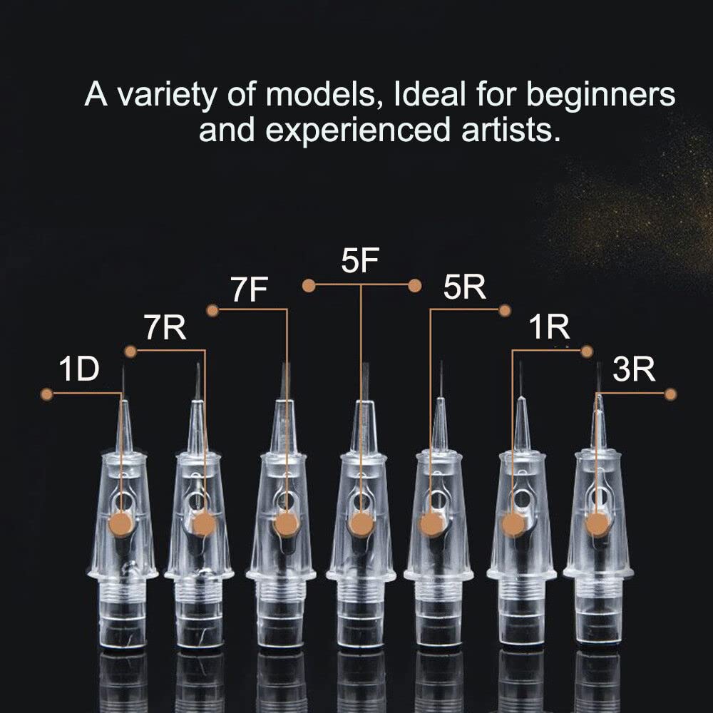 5Pcs 5RL Tattoo Needles Cartridges - Professional Disposable Permanent Makeup Needles for Eyebrows & Lips (10mm Diameter) - Perfect for PMU Artists, Microblading & Cosmetic Tattooing