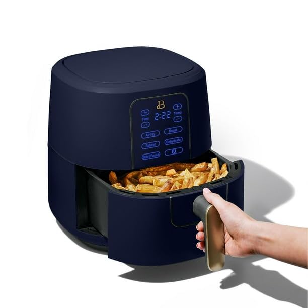 6 Qt Air Fryer with TurboCrisp Technology - Touch-Activated Digital Display, Adjustable Temperature (175°F-400°F) - Starry Night Collection by Drew Barrymore - Perfect for Healthy Frying, Roasting, Baking & Reheating Food in Your Kitchen