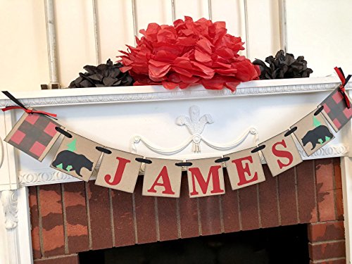 Lumberjack Baby Shower Decorations Set - Woodland Theme Birthday Party Supplies - Little Lumberjack Birthday Banner with Buffalo Plaid - Perfect for Baby Showers, Woodland Nursery Decor & Rustic Birthday Parties