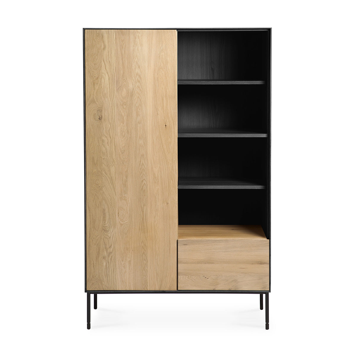Blackbird 1 Door & 1 Drawer Cupboard - Sturdy Wooden Storage Cabinet for Bedroom, Living Room, or Office Organization