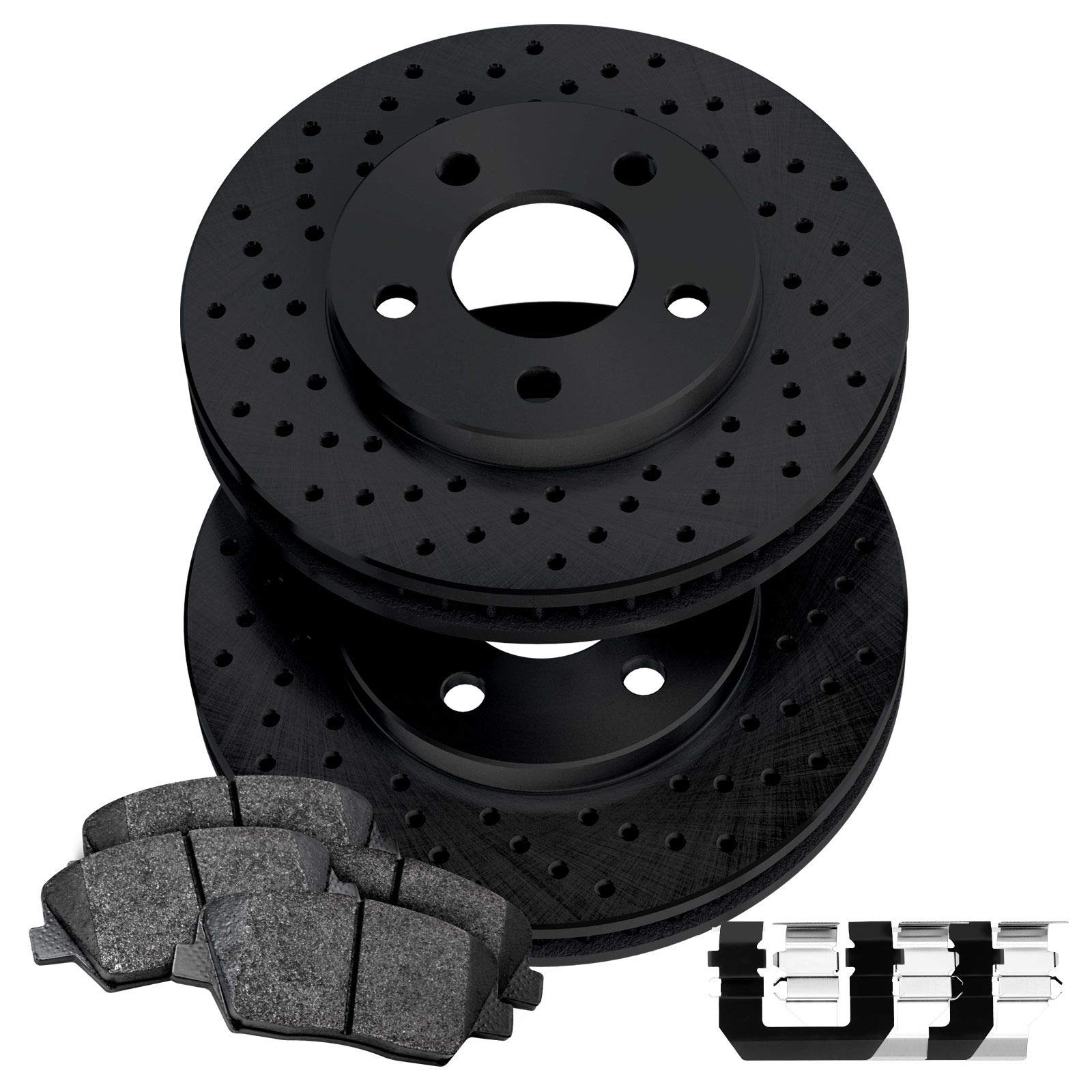 PowerSport Front Brake Kit - Ceramic Brake Pads & Rotors for 1999-2004 Jeep Grand Cherokee | High-Performance Braking System | Perfect for Off-Roading, Daily Commuting & Towing