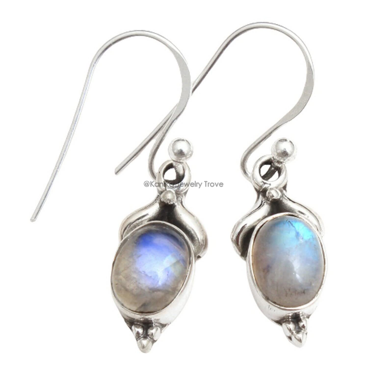 925 Sterling Silver Moonstone Drop & Dangle Earrings for Women | Handmade Boho Jewelry | Gift for Her | Perfect for Weddings, Parties & Everyday Wear