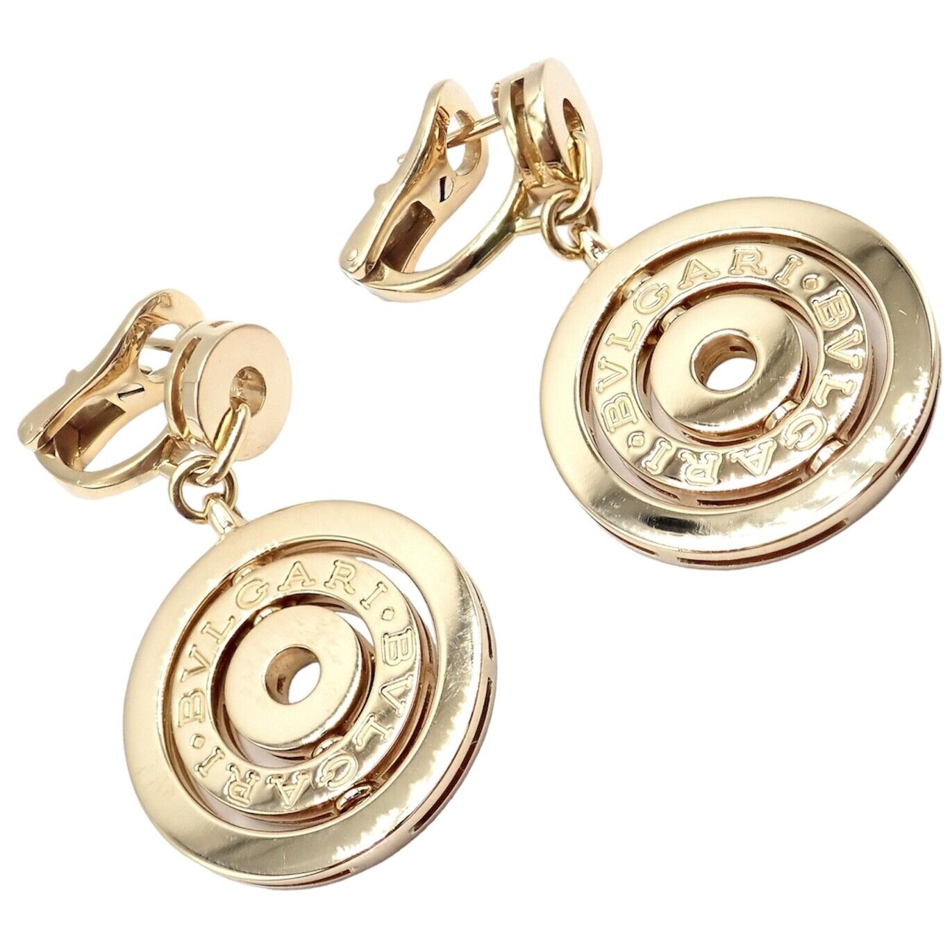 Authentic Bulgari Bvlgari 18k Yellow Gold Three Circle Earrings - Luxury Italian Jewelry for Women, Perfect for Parties, Weddings & Special Occasions