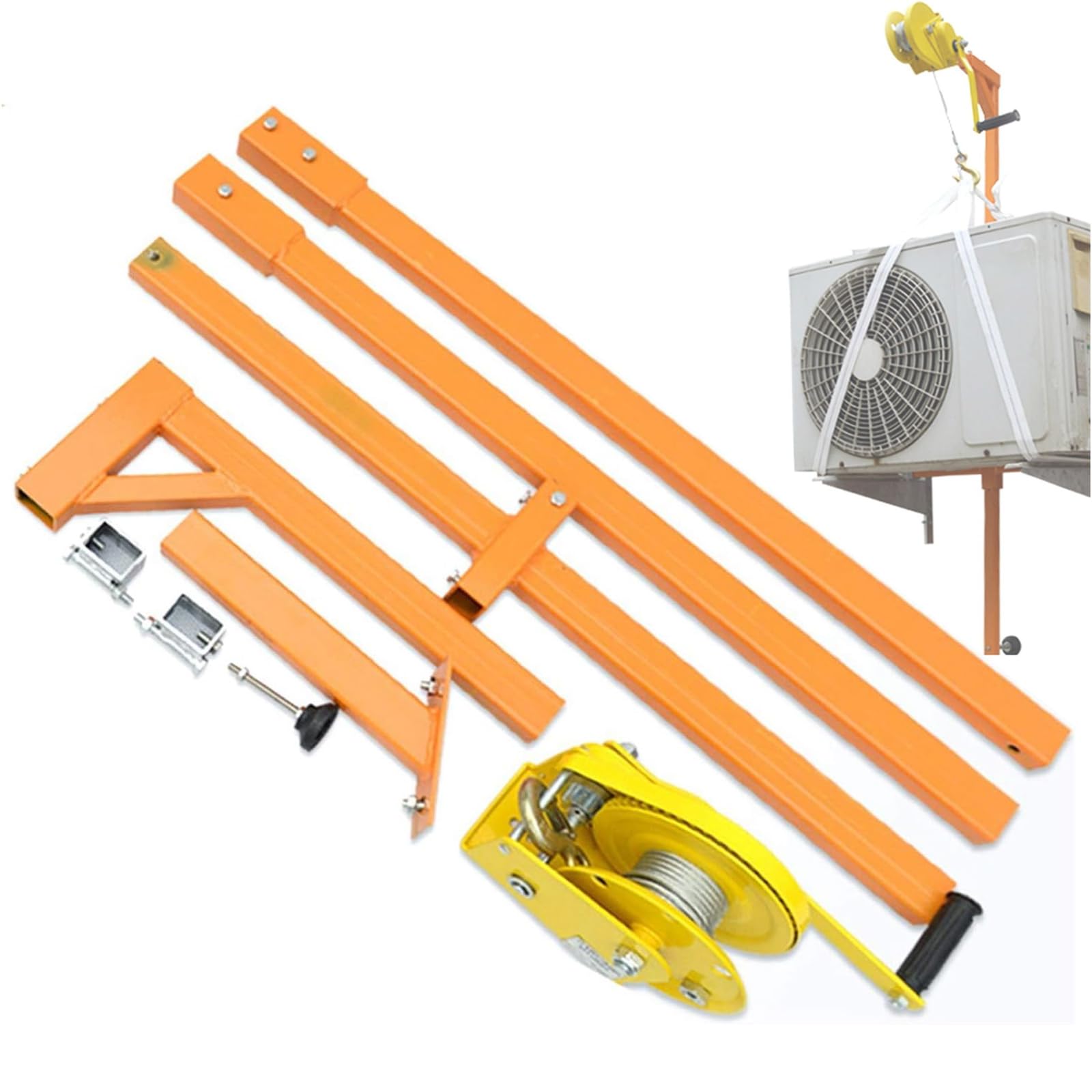 SKVLF Air Conditioner Installation Kit - External Unit Crane, Mounting Bracket, Hand Crank Lift Hoist, 25M Lifting Tool for AC Unit - Perfect for HVAC Technicians and DIY Home Installations