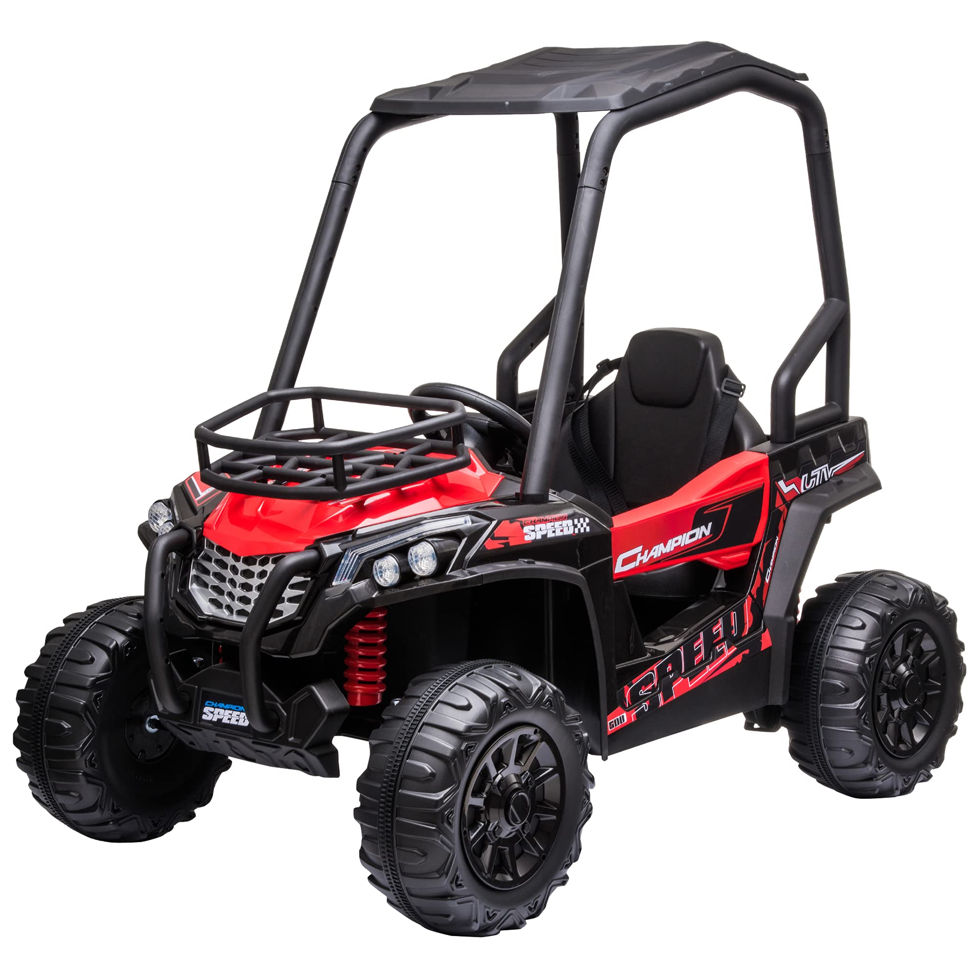 12V Kids Electric UTV Ride-On Car with Music, Lights, MP3/USB, Suspension & Parental Remote Control - Battery Powered Toy Vehicle for Boys & Girls (Red) - Perfect for Outdoor Play, Backyard Adventures & Birthday Gifts