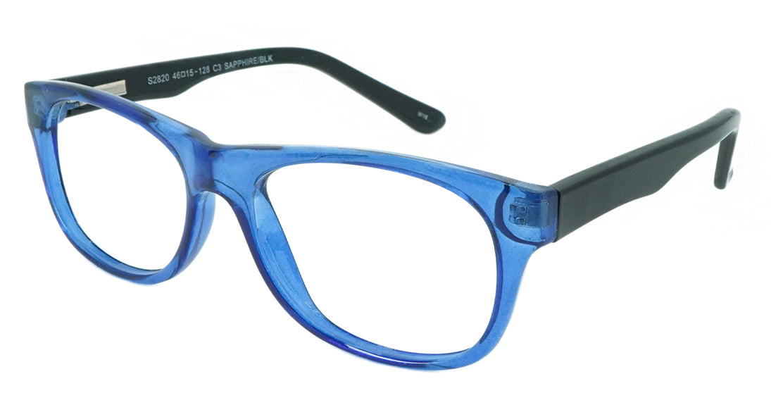 Blue Plastic Kids Eyeglasses S2820 - Fun & Safe Children's Glasses for Dress-Up, Role Play, and Costume Parties