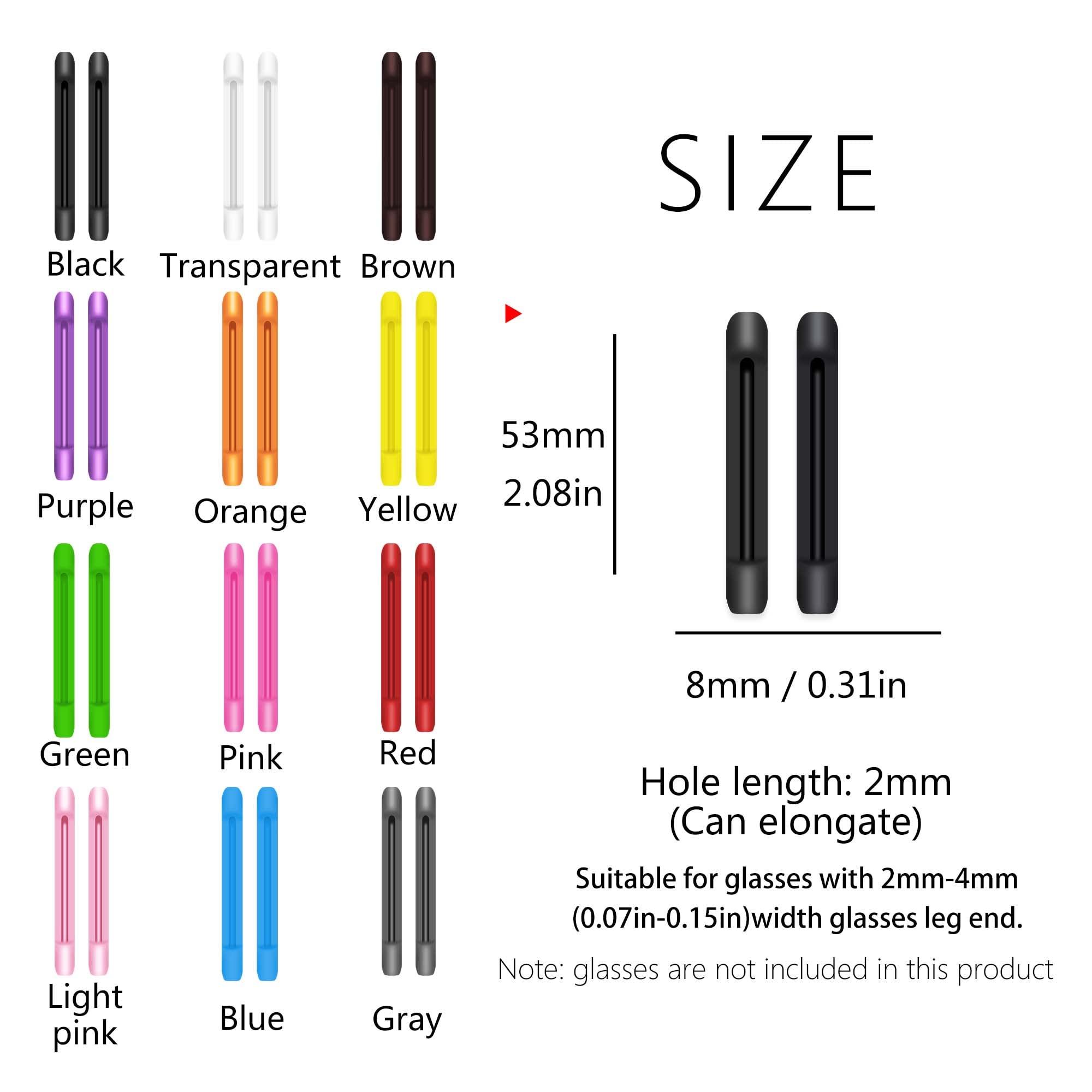 Anti-Slip Silicone Glasses Ear Grips for Kids & Adults - Eyeglasses Temple Tip Sleeve Retainers for Sports, Reading & Outdoor Activities